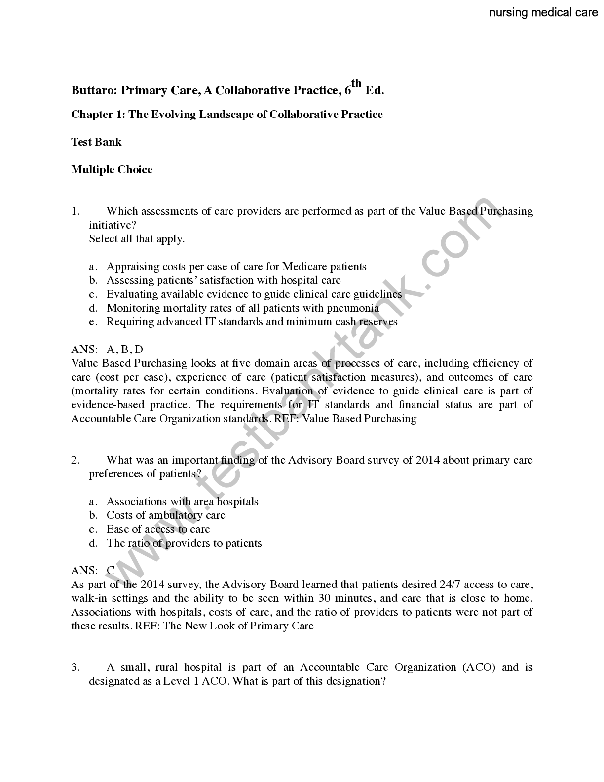 Preview image for Buttaro: Primary Care, A Collaborative Practice, 6th Ed TB 1-3