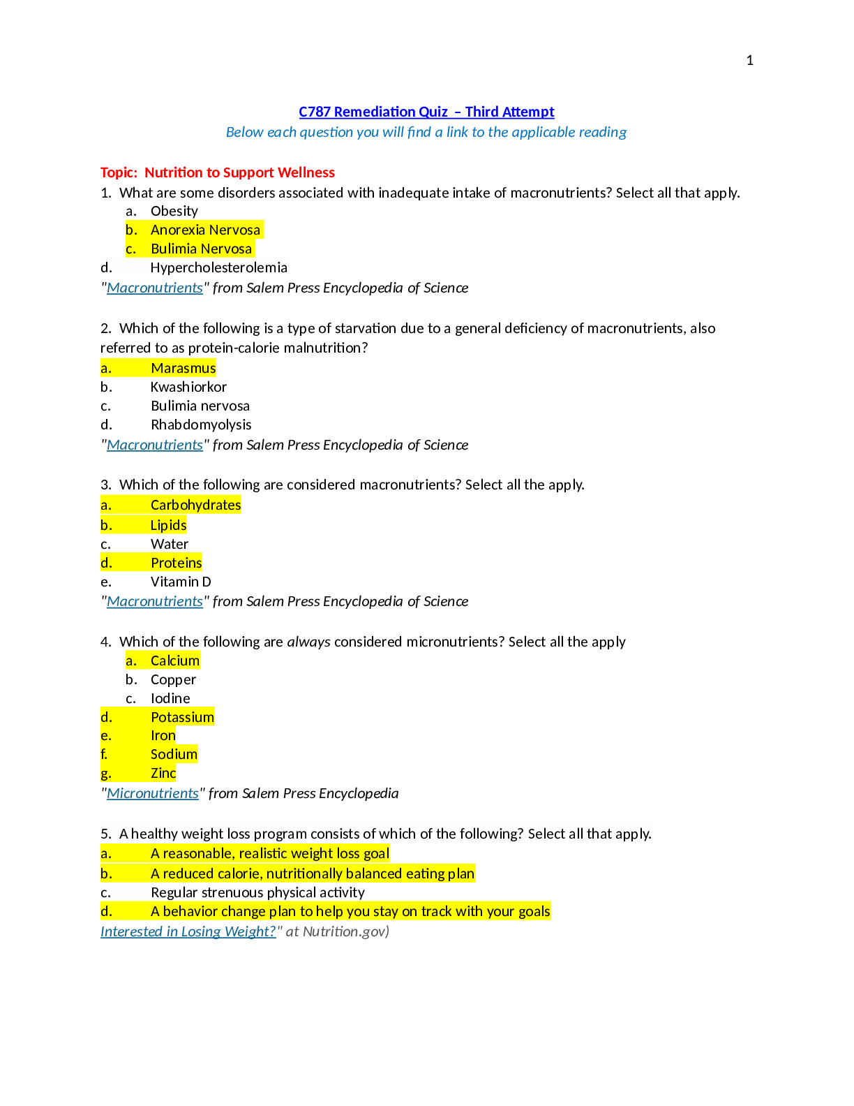 Preview image for C787 Third Attempt short Remediation Quiz