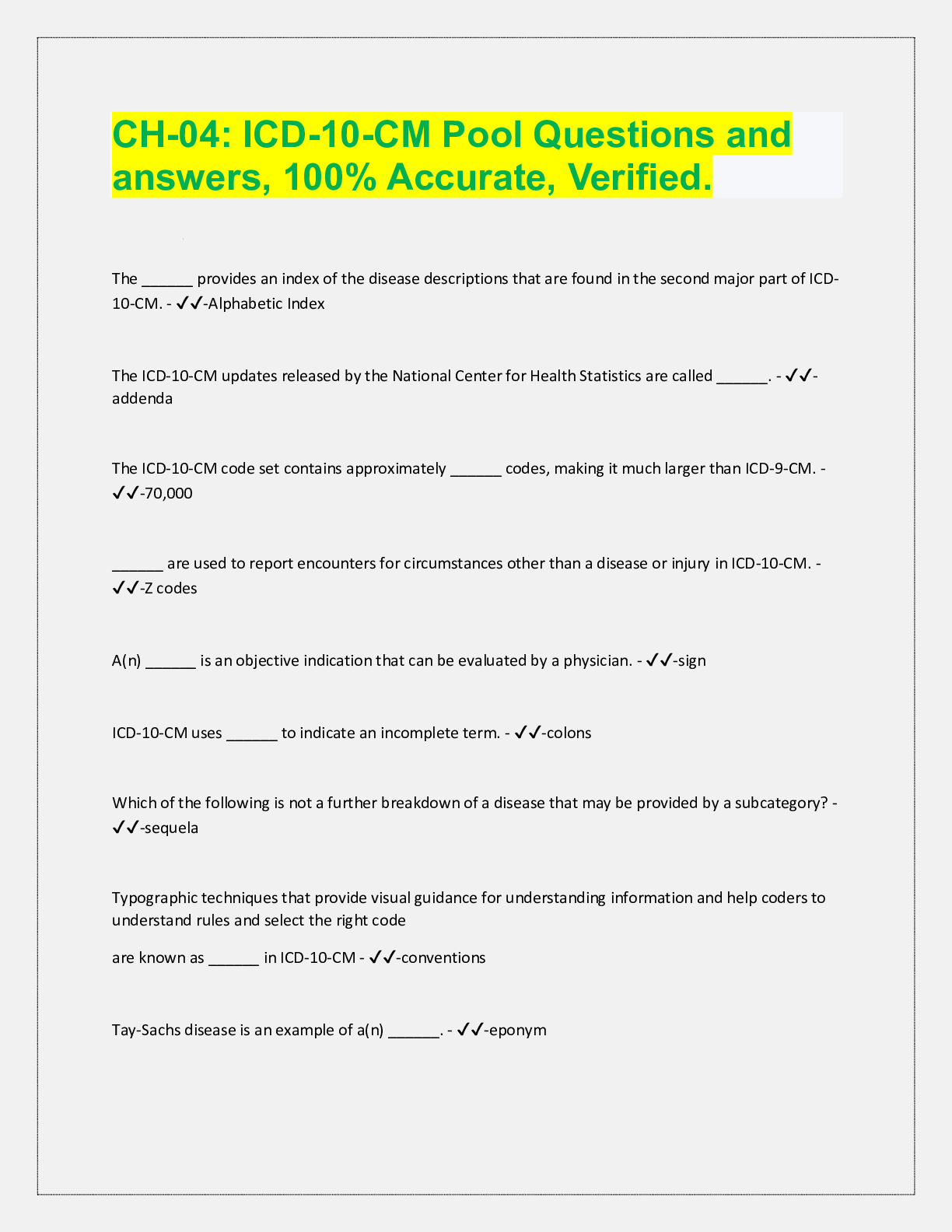 Preview of CH. 2 ACSM Book/Manual/Review Questions & Answers, rated A+