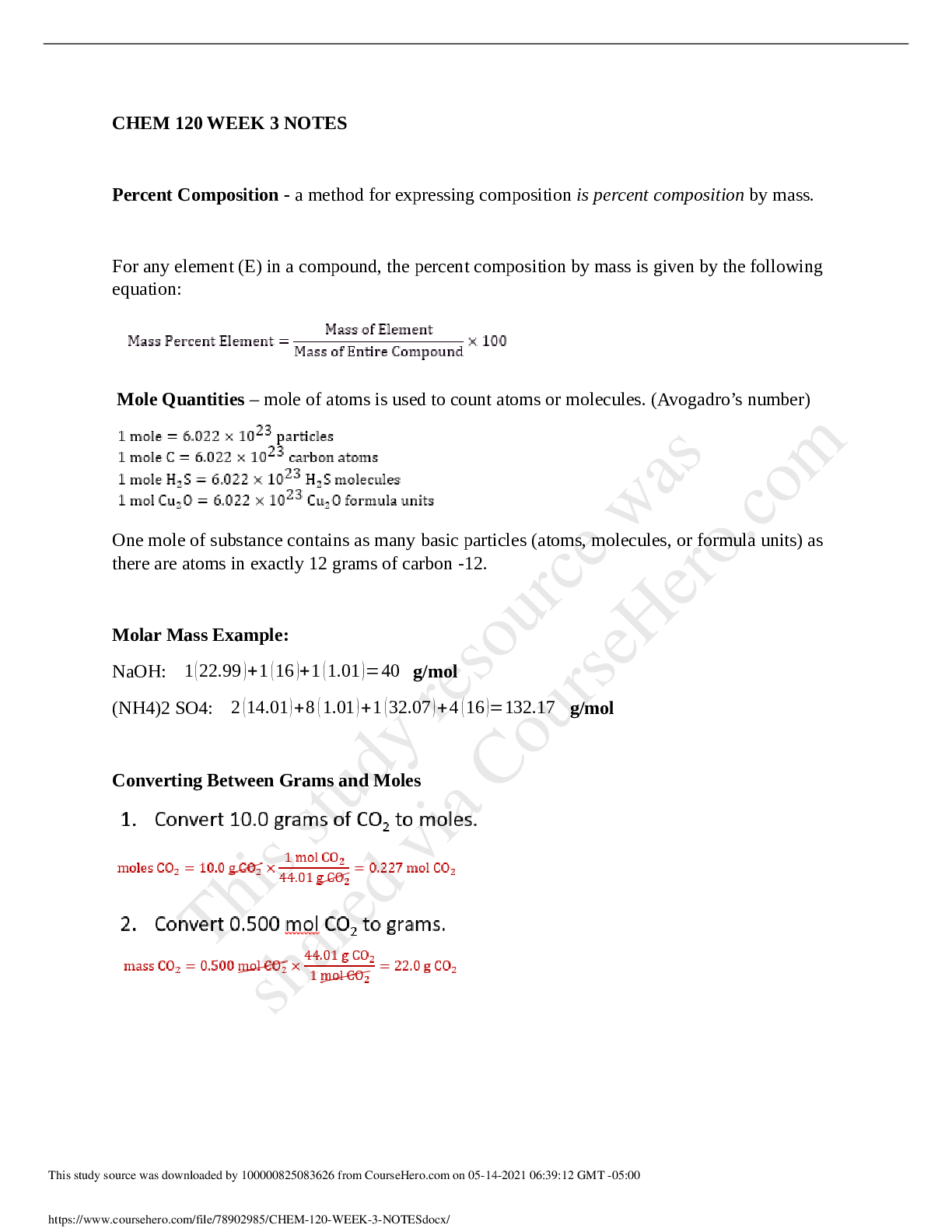 Preview image for CHEM 120 WEEK 3 NOTES
