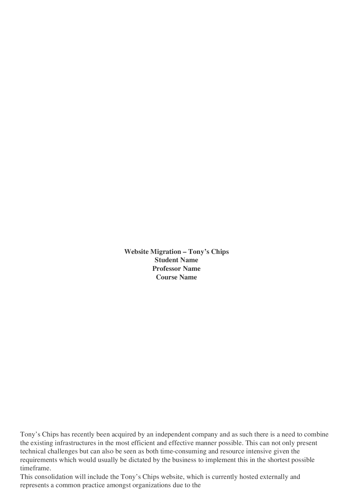 Preview image for CIS 210 Week 10 Term Paper Website Migration Project