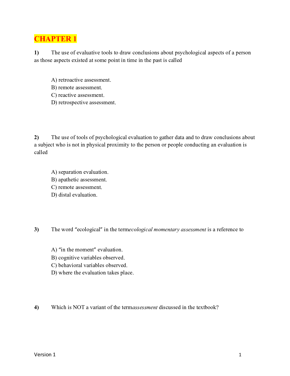Psychological Testing and Assessment; An Introduction to Tests and Measurement, 10th Edition By Cohen, Schneider, Tobin, and Swerdlik TEST BANK