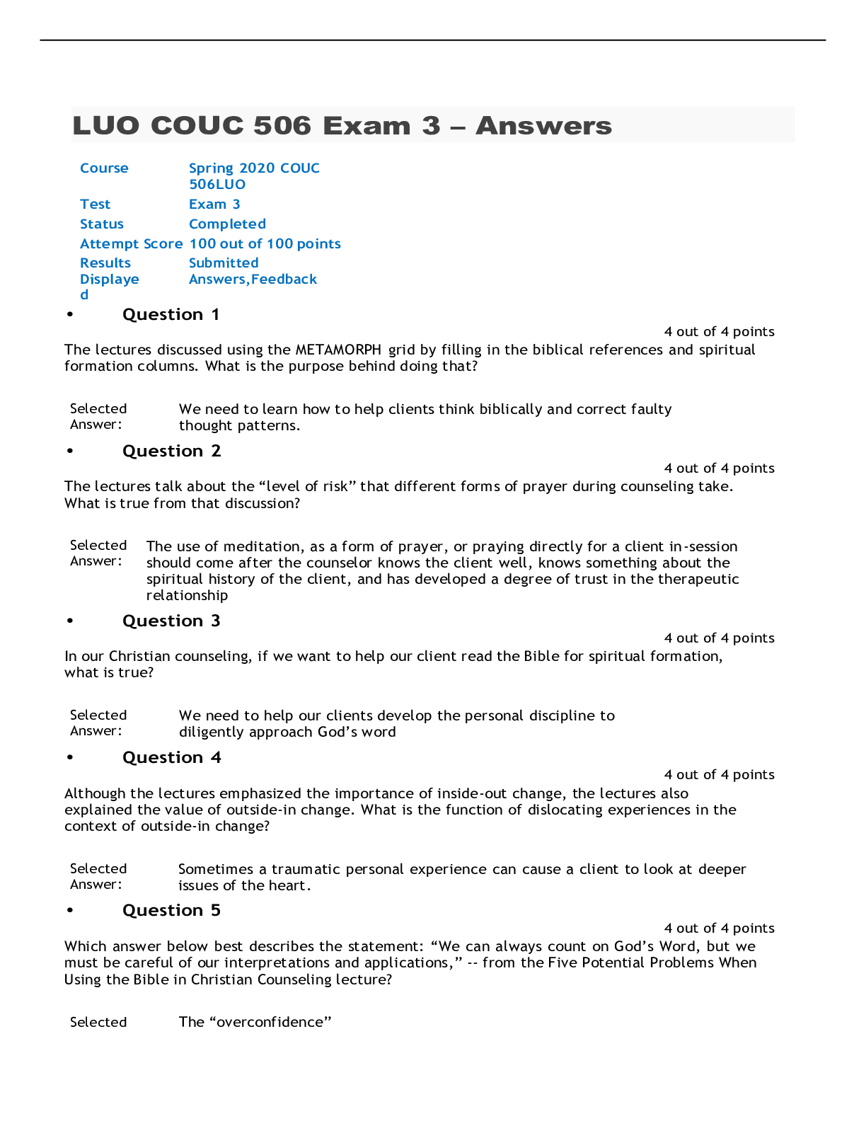 Preview image for COUC 506 Exam 3 – Answers-COUC 506 EXAM 3 MODULE 6 ANSWERS