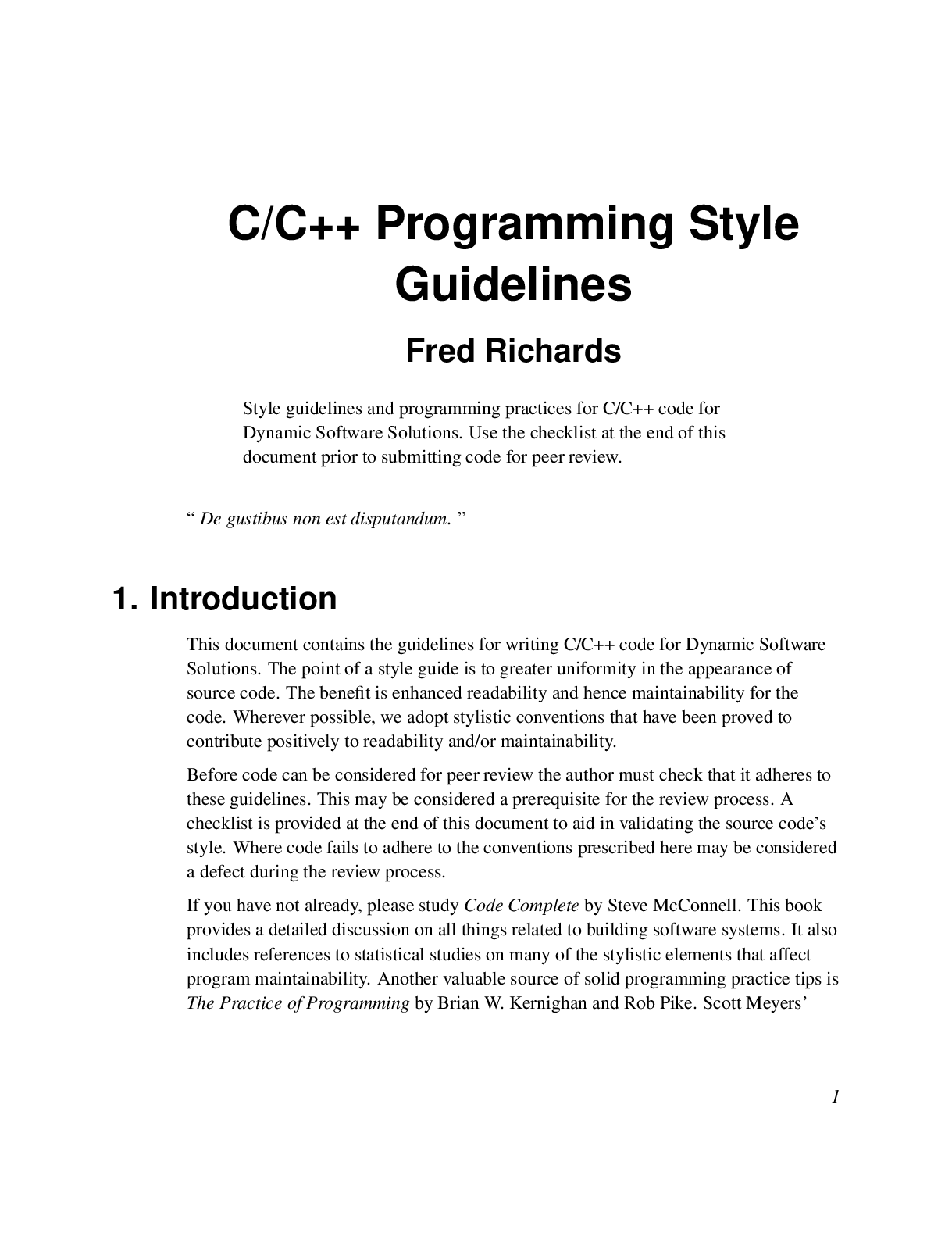 Preview image for Aberystwyth University (COMPUTER S 10) UPDATED C++ Programming Style Guidelines FOR A+