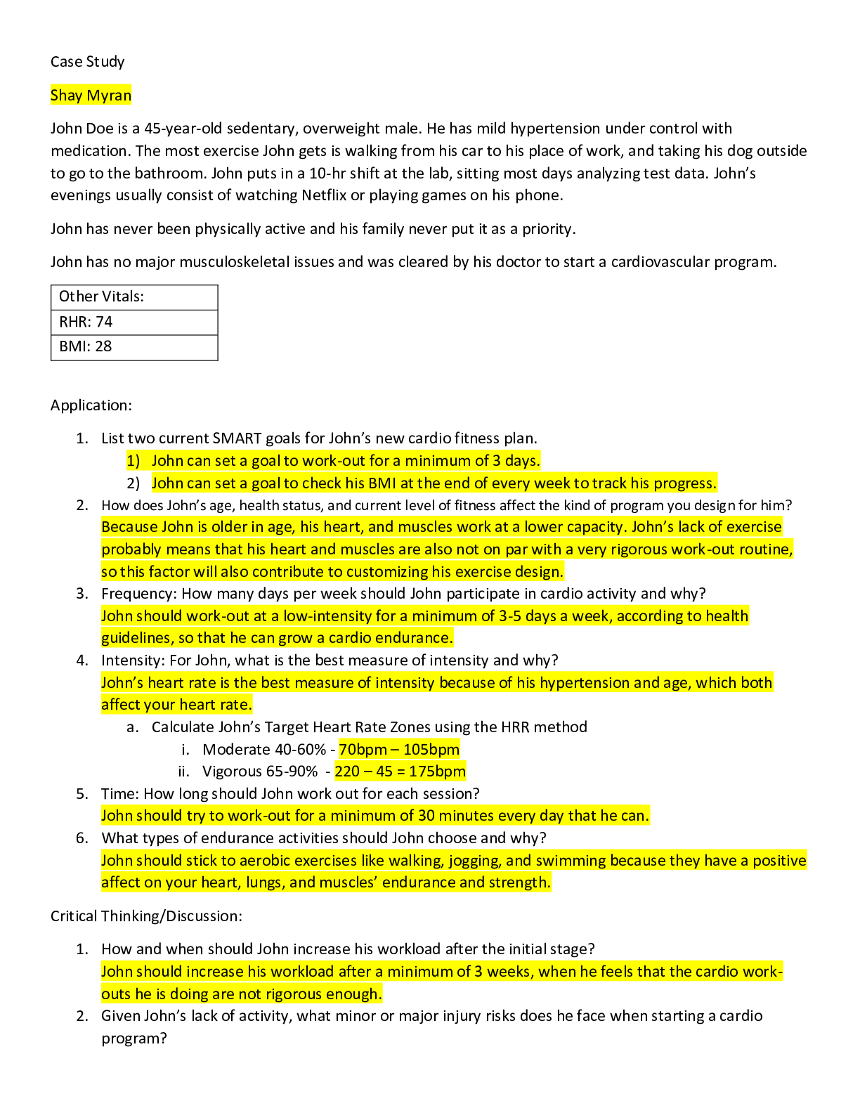 Preview of Cardio Case Study 2021 docx