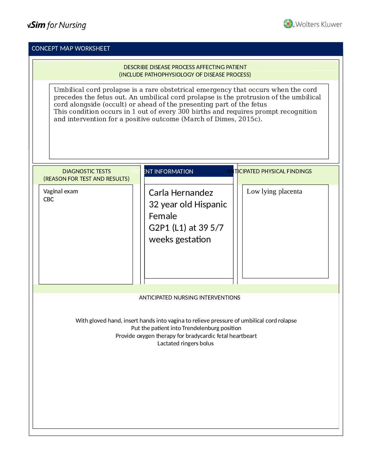 Preview of NUR 4130 Carla Hernandez Vsim Nursing/NUR 4130 Carla Hernandez Vsim Nursing( Complete Solu