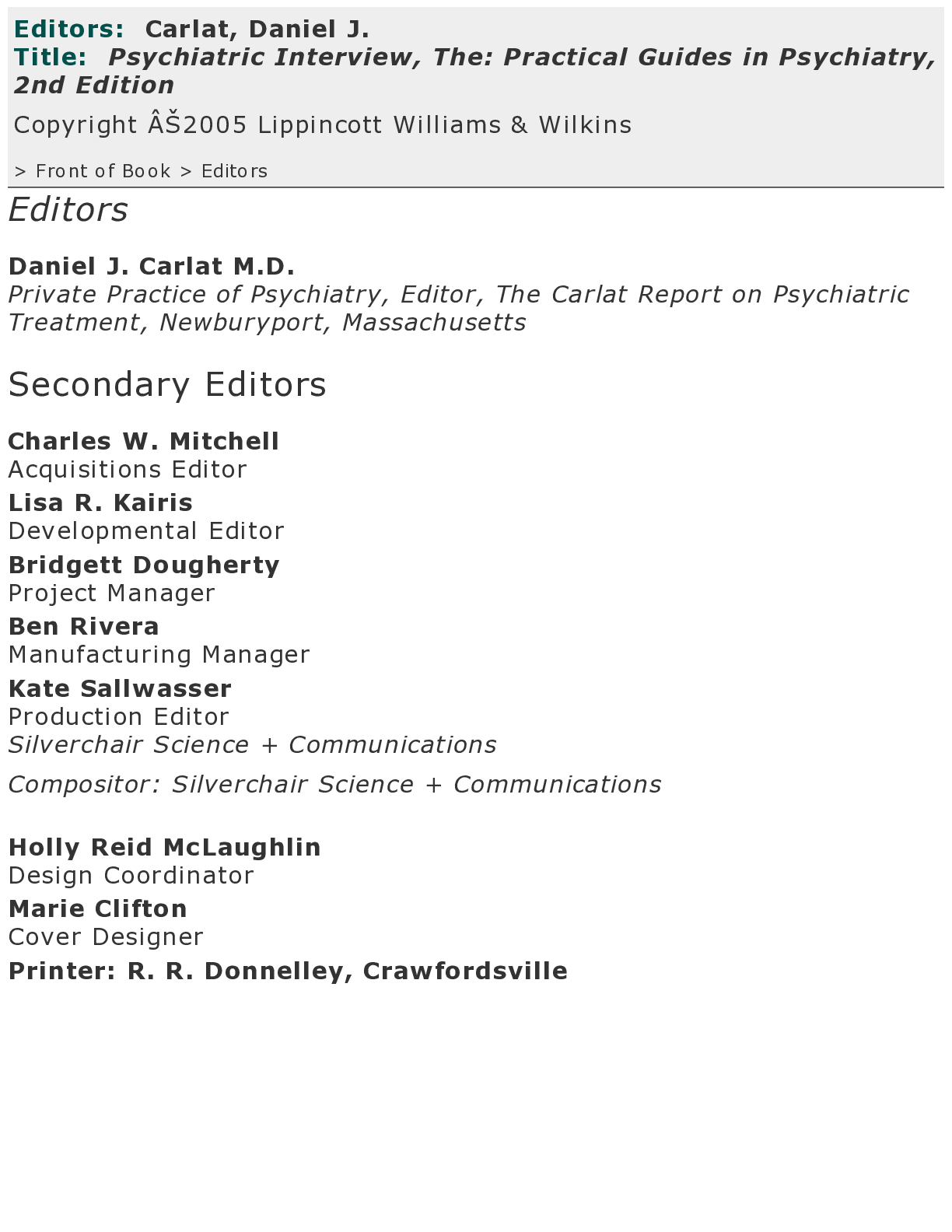 Preview image for The Psychiatric Interview 4th Edition