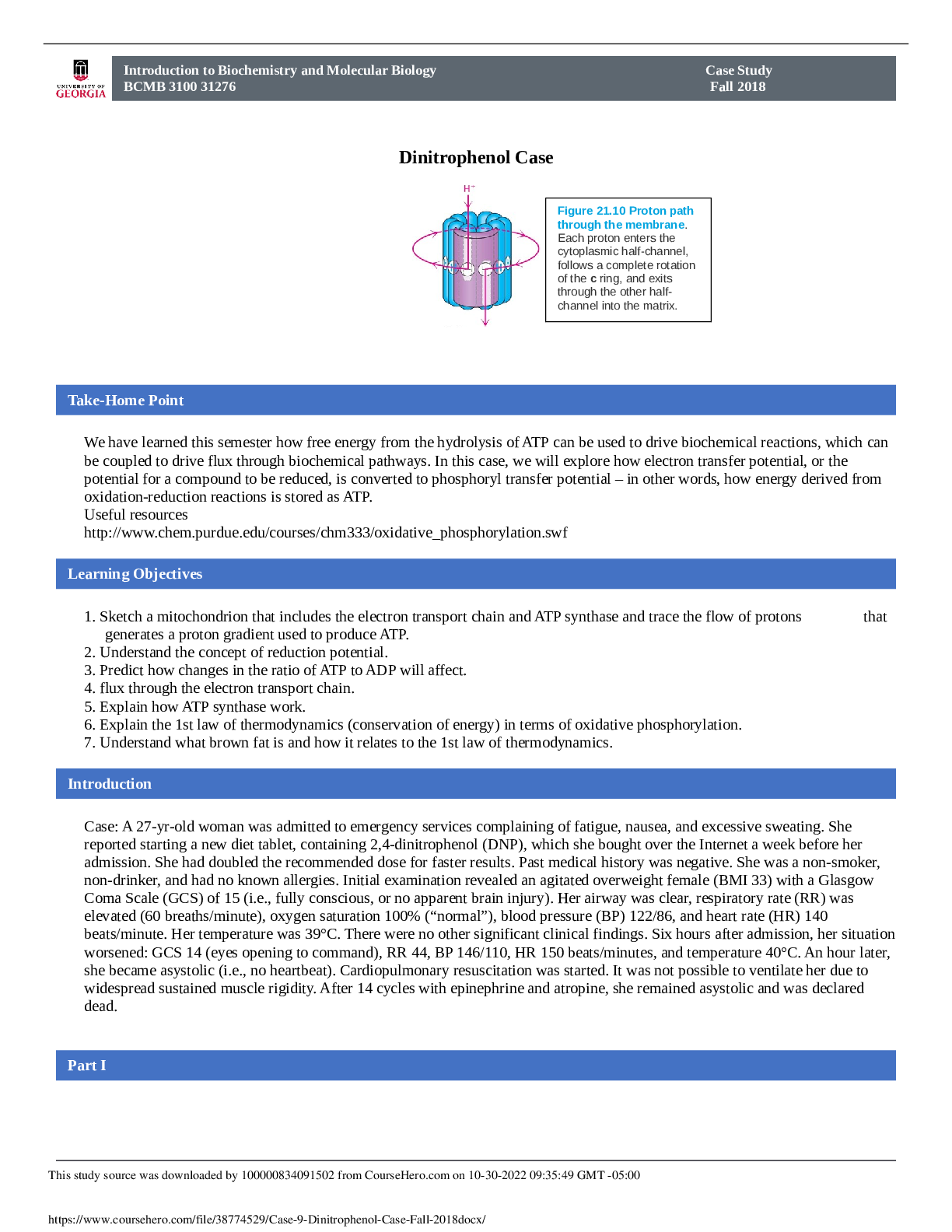 Preview image for Introduction to Biochemistry and Molecular Biology Case Study BCMB 3100 31276