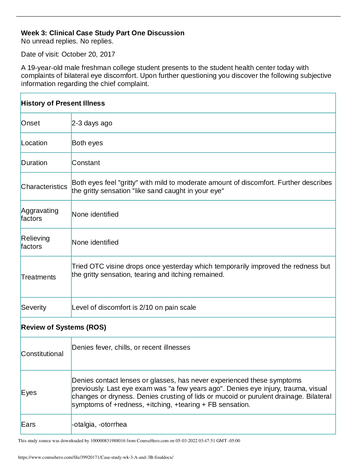 Preview image for NR 511 Week 3 Case Study Discussion Part 1-Chamberlain College Of Nursing