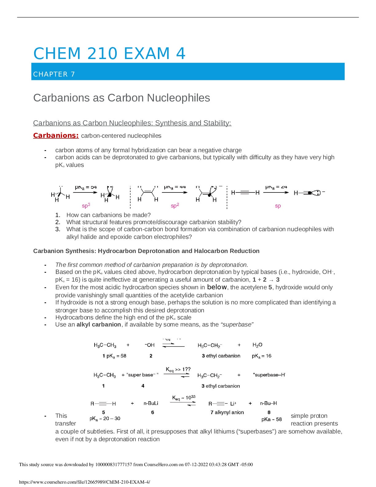 Preview image for ChEM 210 EXAM 4