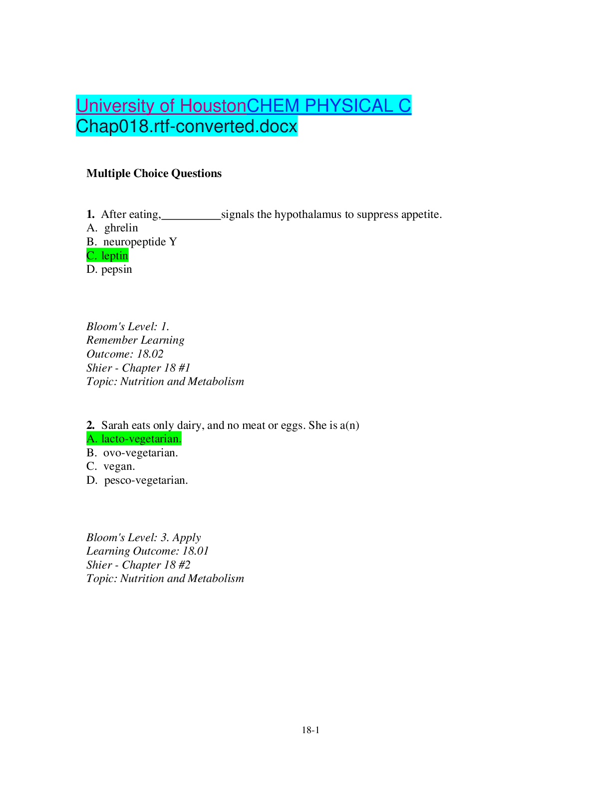 Preview of Chapter 18 - Management of Waiting Lines QUESTIONS WITH 100% CORRECT ANSWERS 33 PAGES