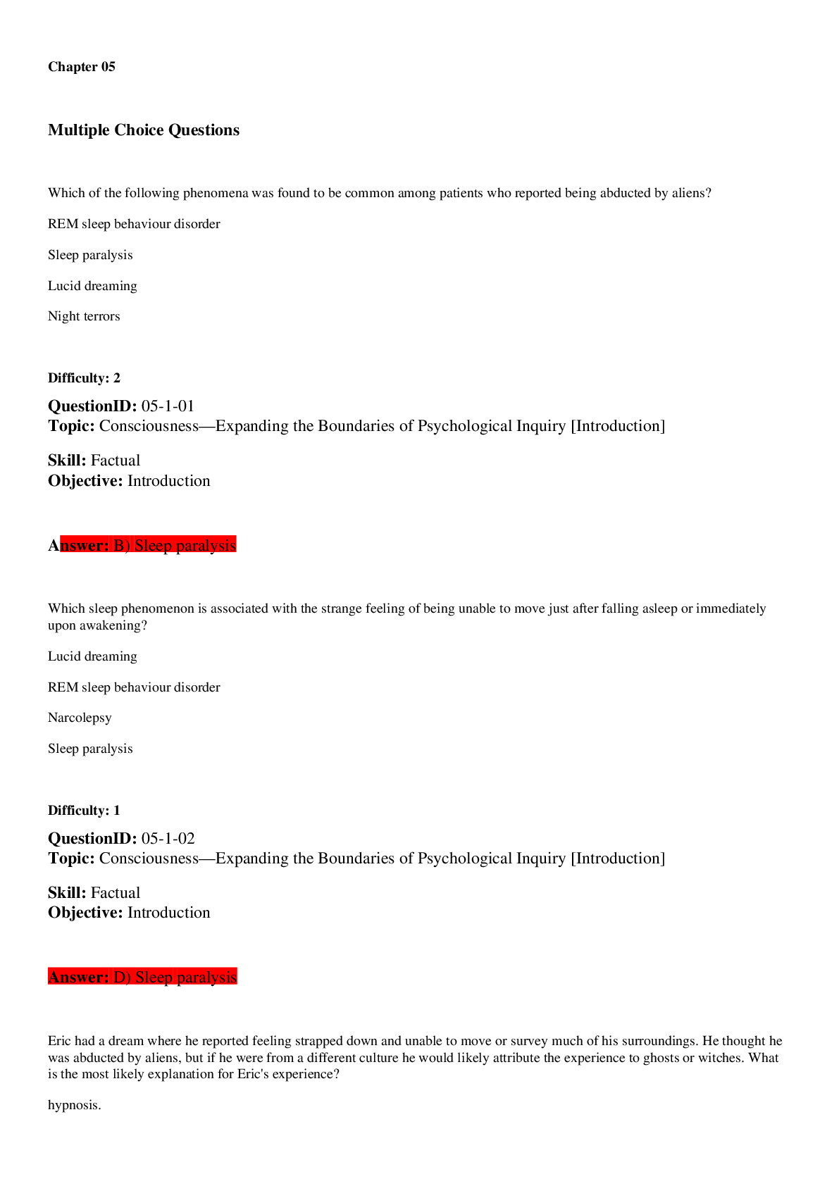 Preview image for PSYCH MISC CHAPTER 05 EXAM SOLUTION MATERIAL