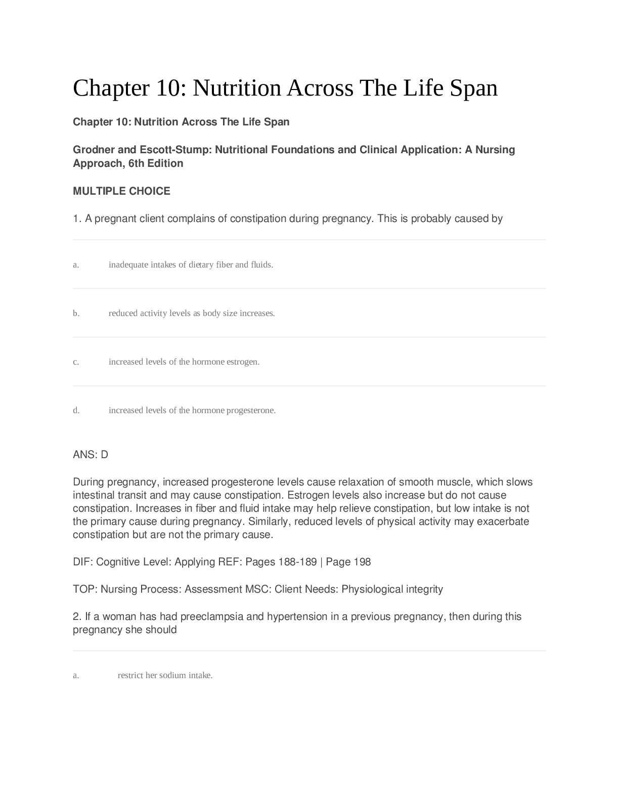 Preview image for Nutrition Across The Life Span