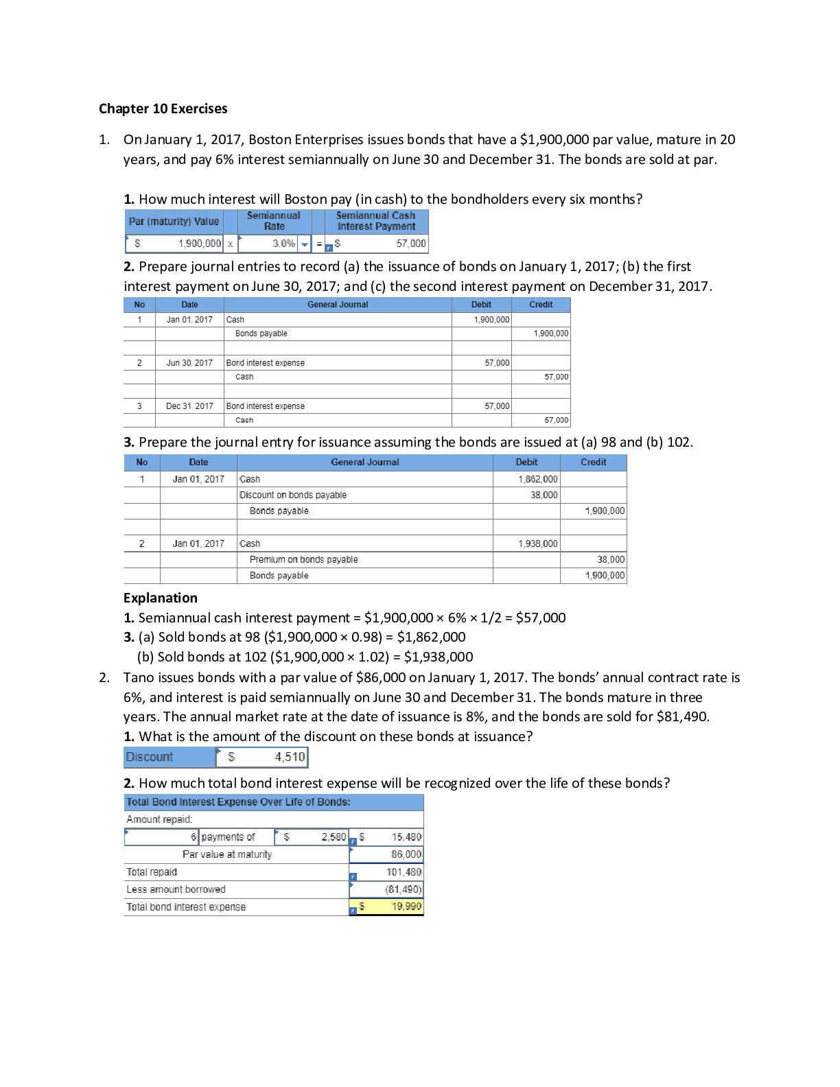 Preview image for ACCT 211 Connect Homework Chapter 10 Exercises answers complete solutions