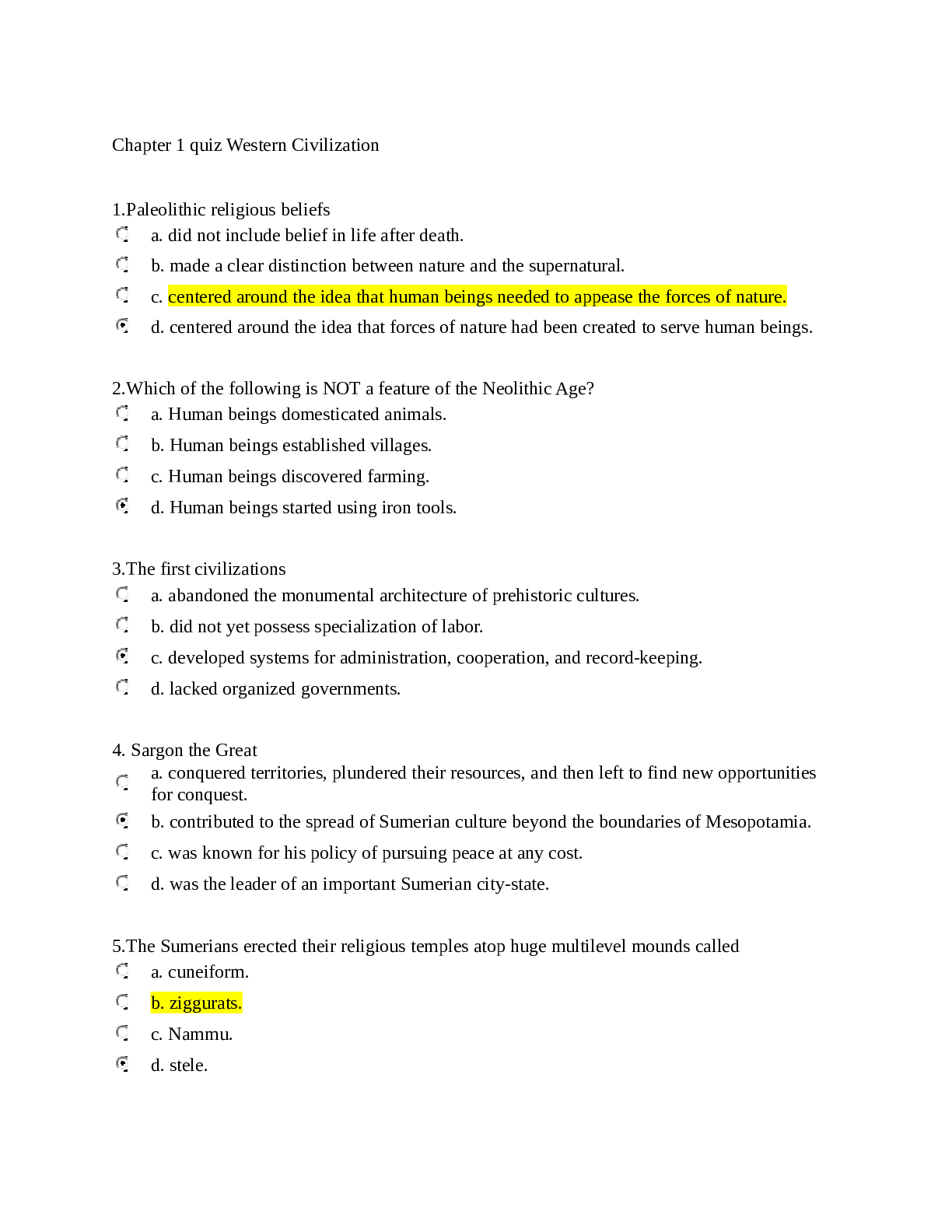 Preview image for Liberty University - HIEU 201 > Western Civilization Latest Quiz (Latest) - Already Graded A