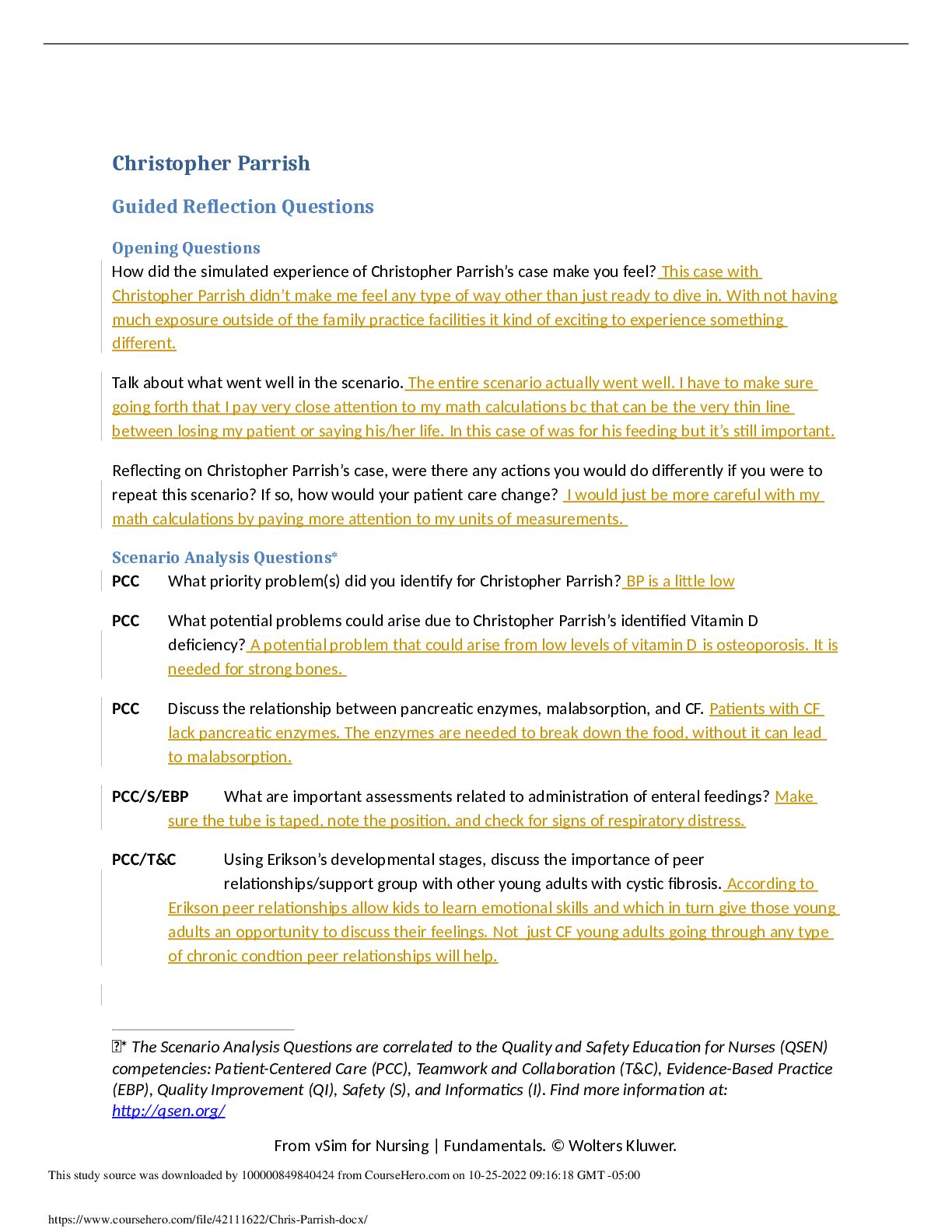 Preview image for Christopher Parrish Guided Reflection Questions and Answers (100% correct)