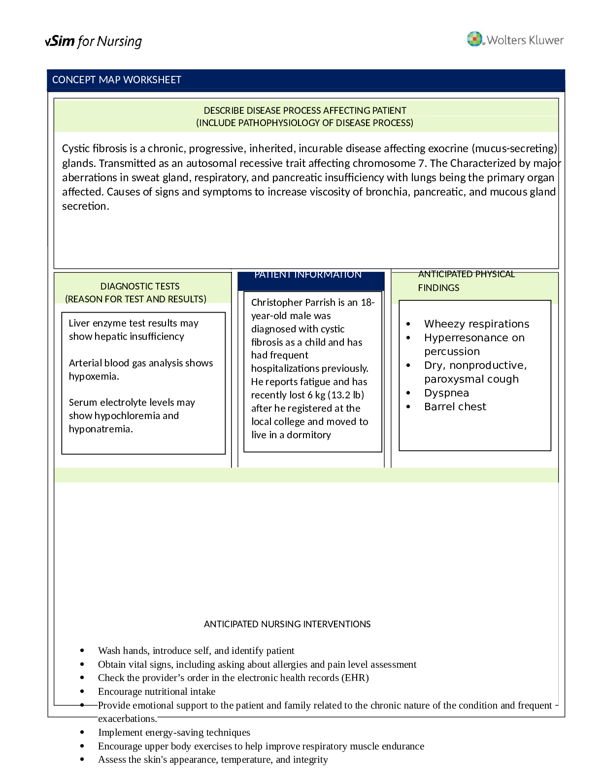 Preview image for Christopher Parrish Concept Map Worksheet (Download To Score An A)