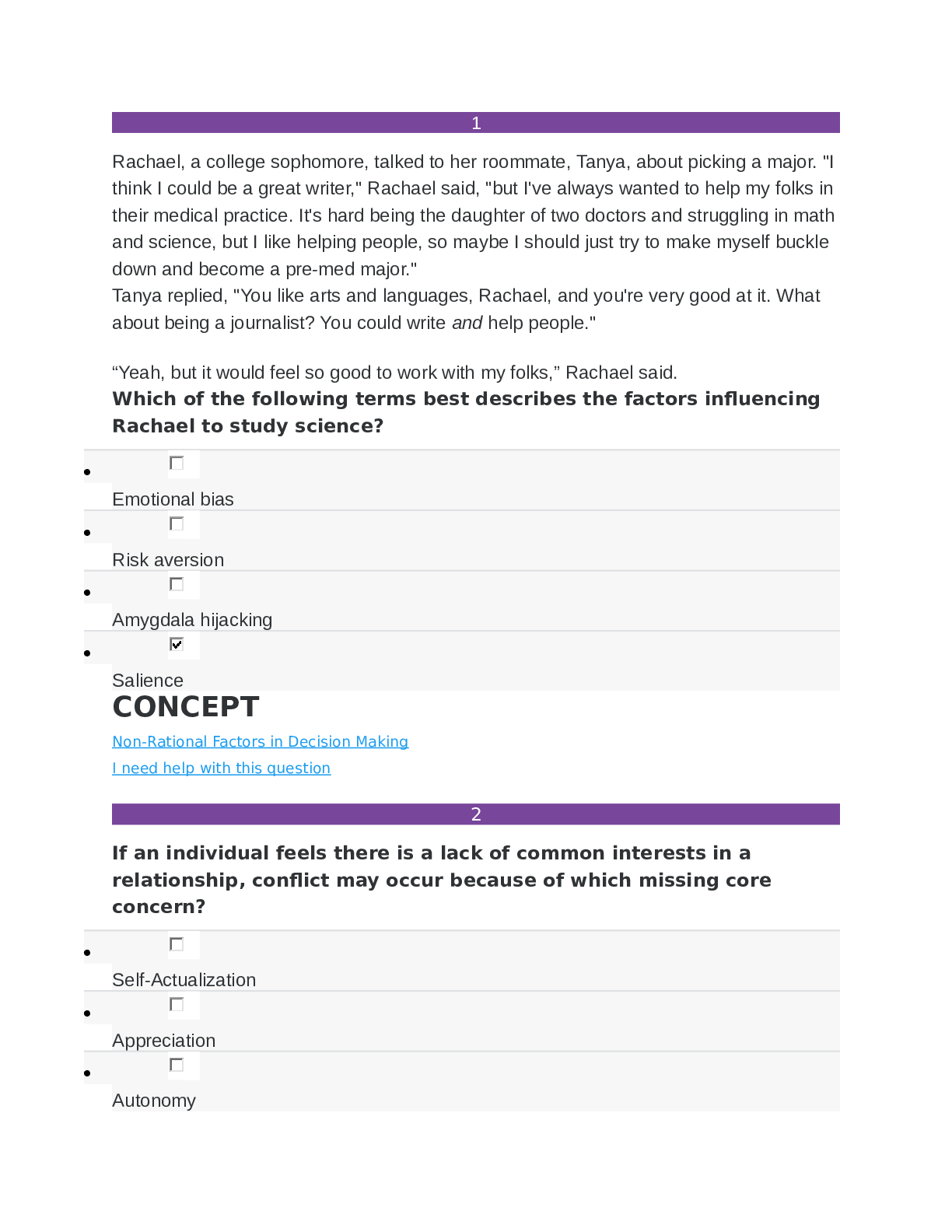 Preview image for Conflict Resolution Sophia 2 Questions and Answers Complete Solutions