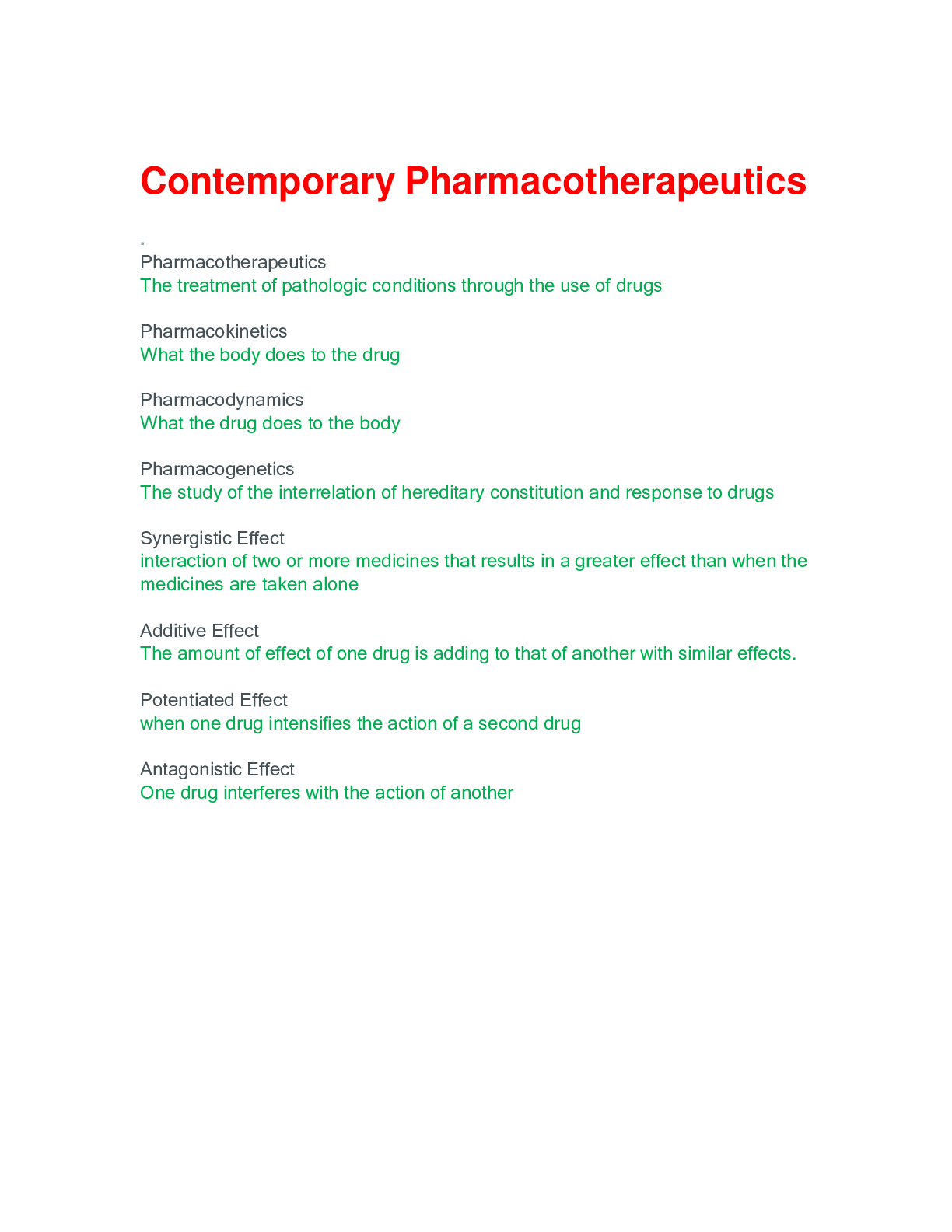 PHARMACOTH C352OCRContemporary Pharmacotherapeutics | PHARMACOTH C352 | Download To Score An A.