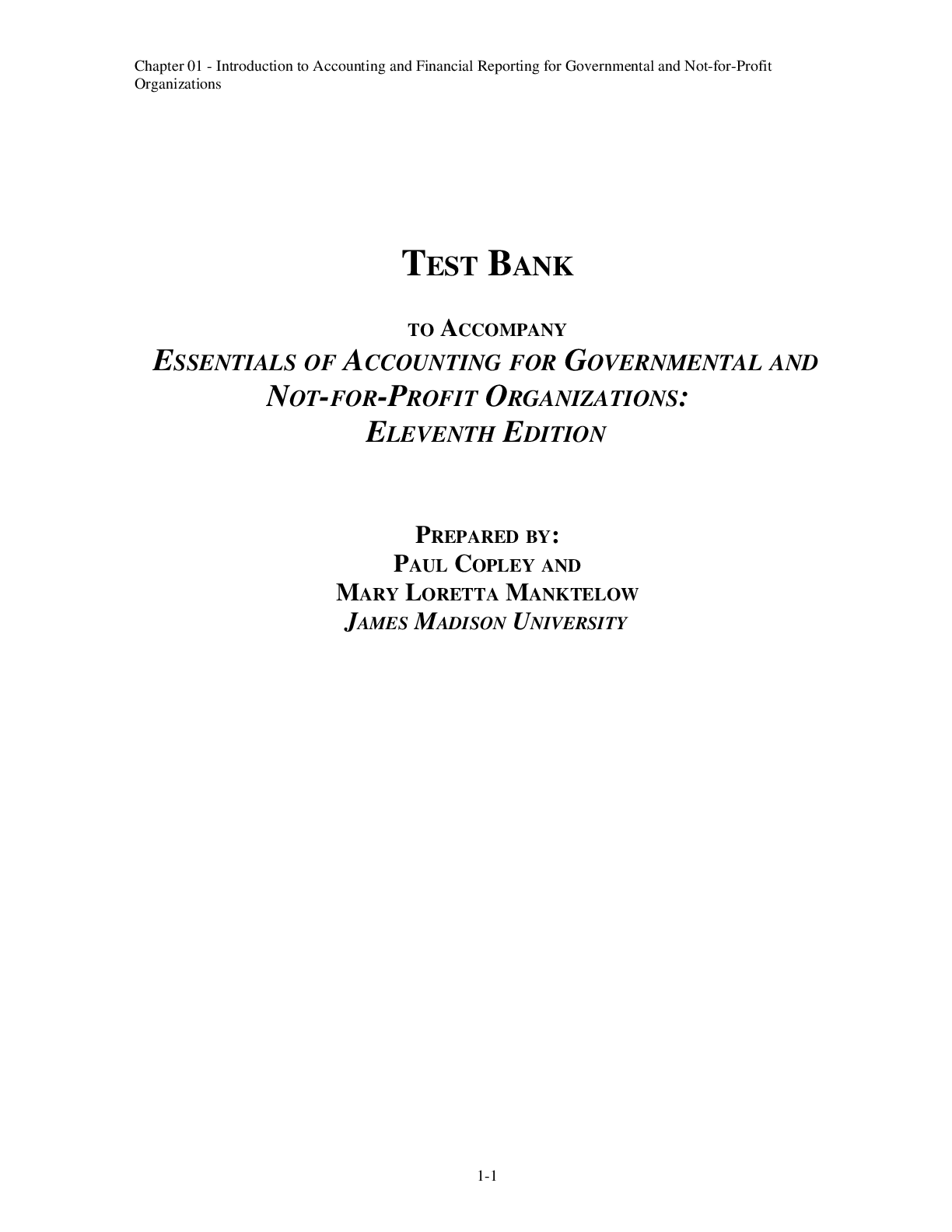 Preview image for TestBank Essentials of Accounting for Governmental and Not-for- Profit Organizations 12th Edition