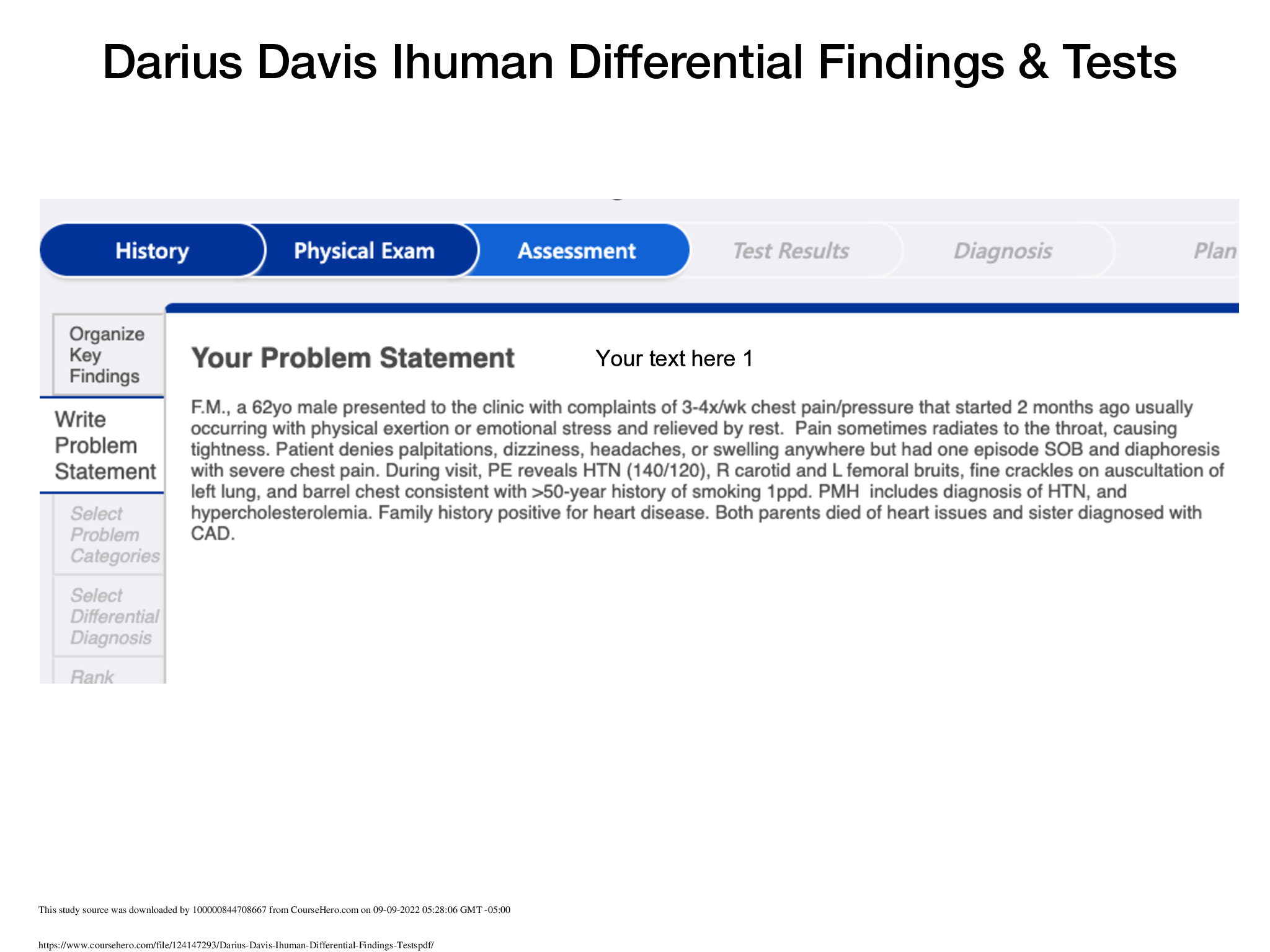 Preview image for Darius Davis Ihuman Differential Findings & Tests