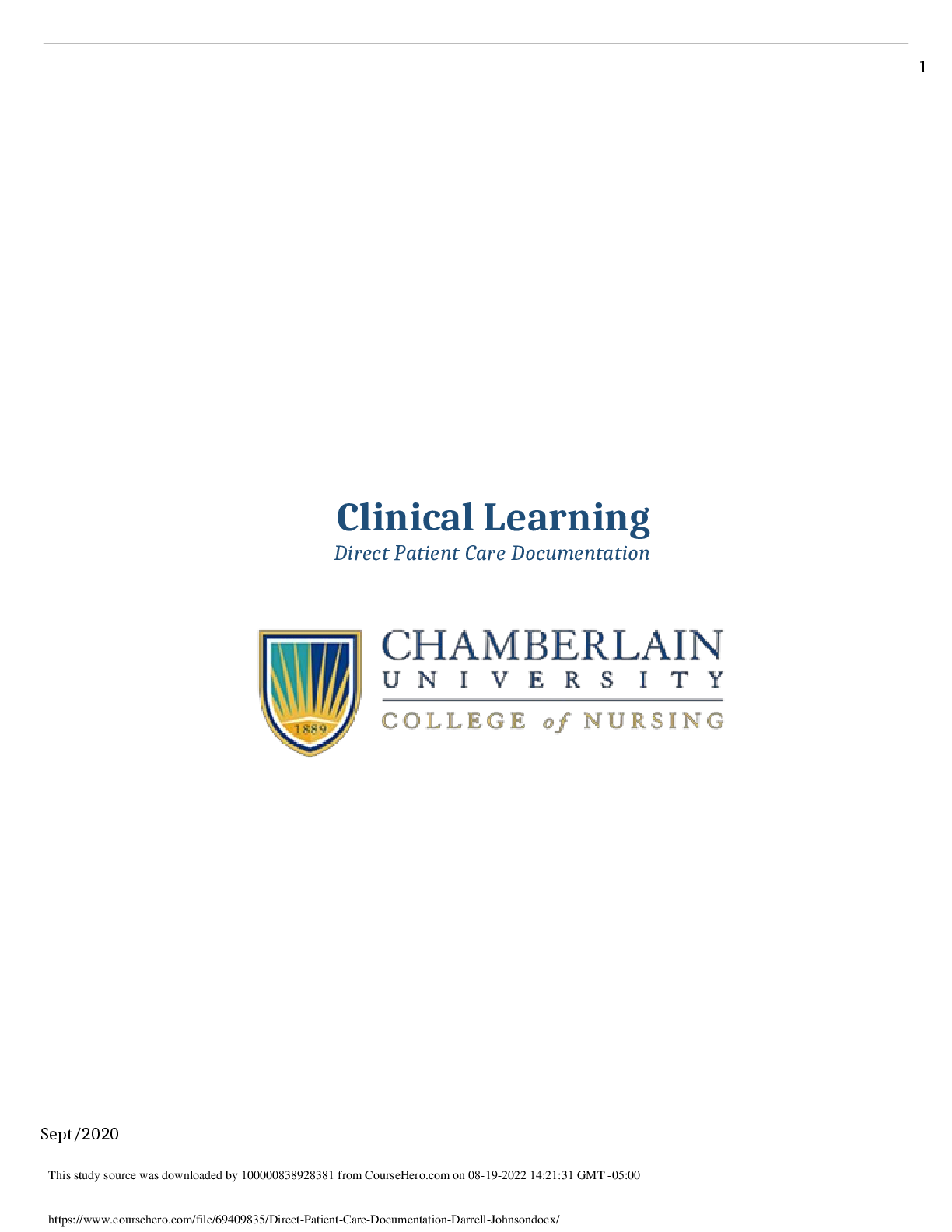 Preview image for Direct Patient Care Documentation Darrell Johnson