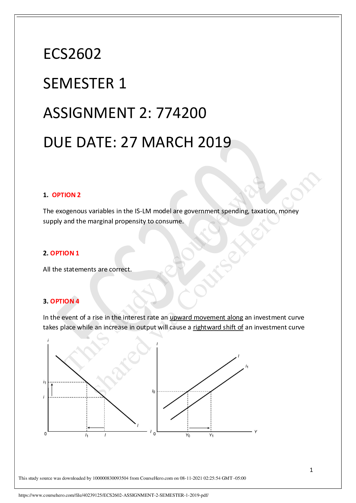 Preview of ECS2602 ASSIGNMENT 2 SEMESTER 1 2019-2021  EXAM ELABORATIONS