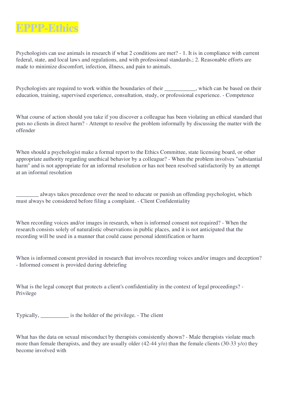 Preview image for EPPP – Ethics Complete  2022/2023