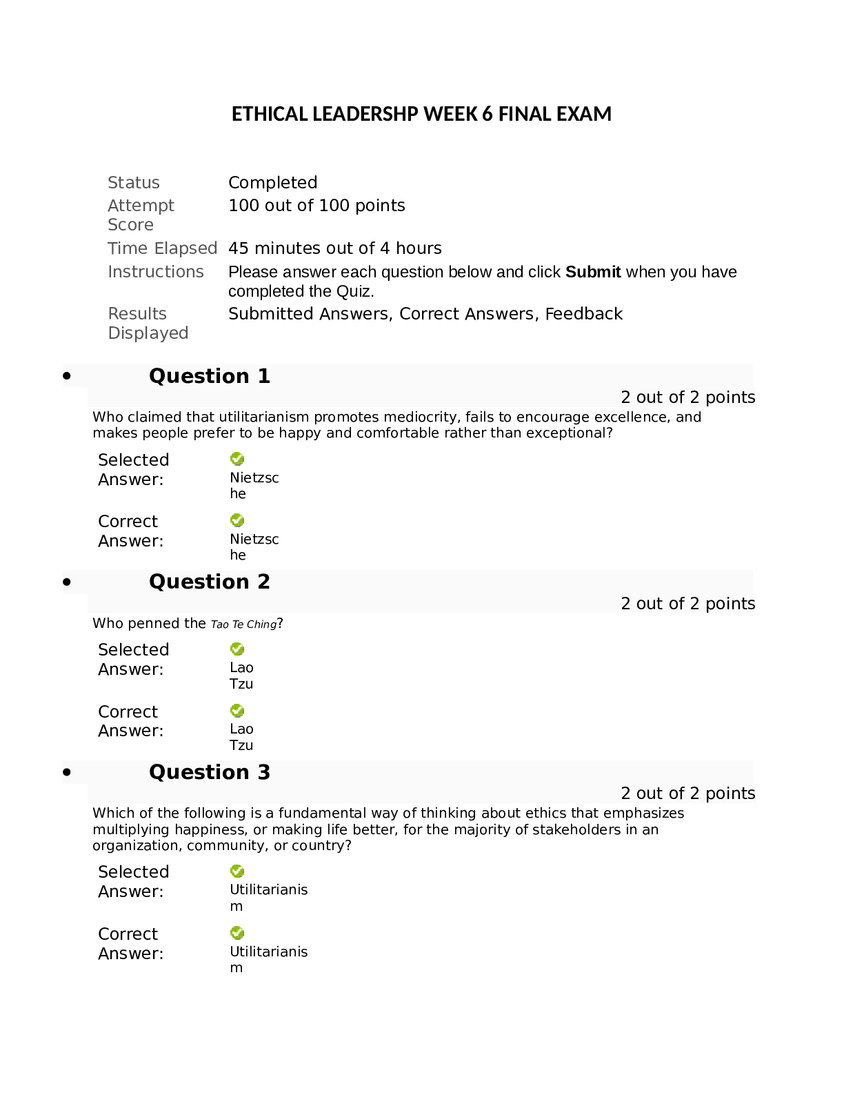 Preview image for Walden UniversityBUSI 3002ETHICAL LEADERSHIP WEEK 6 EXAM 2021