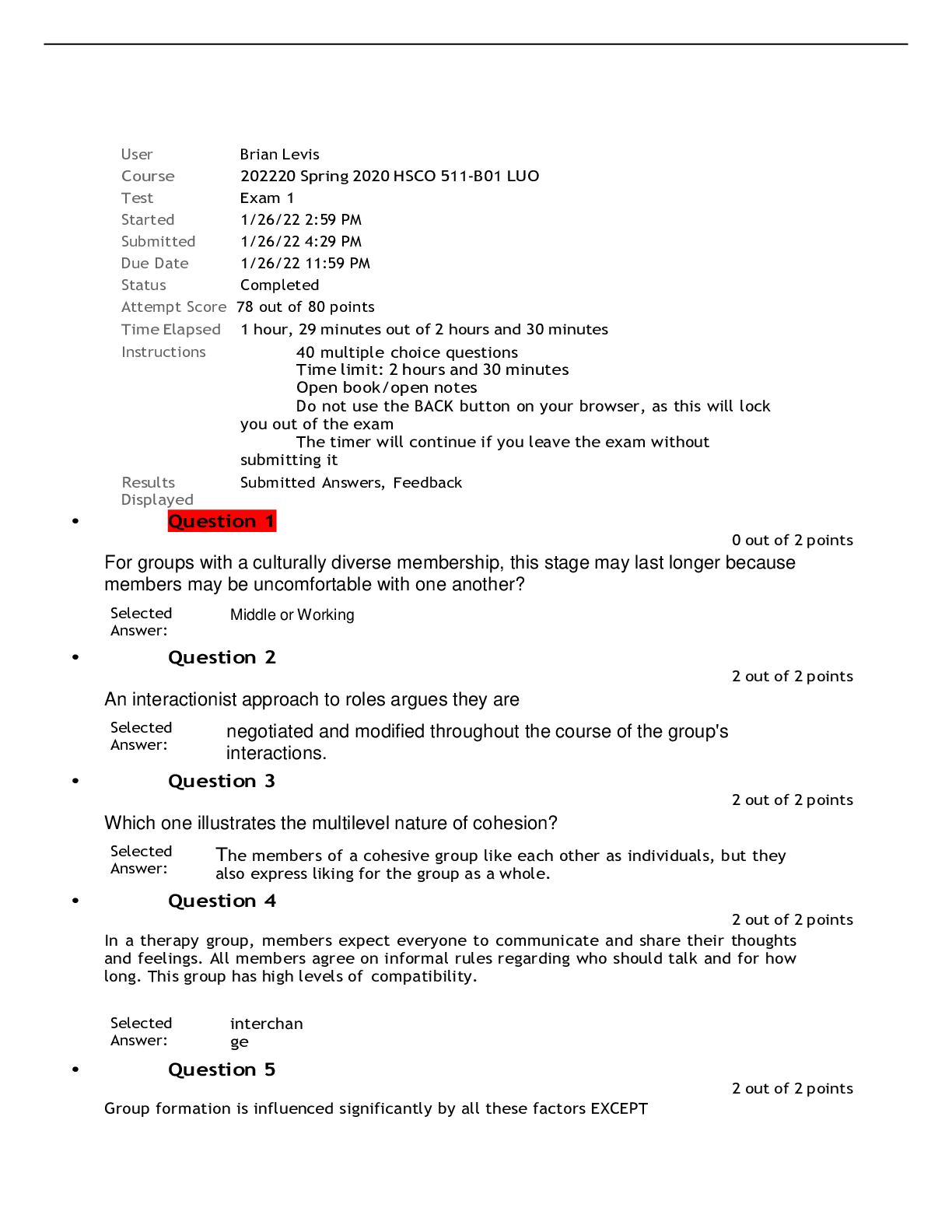 Preview image for HSCO 511 Exam 1 : Liberty University Questions and Answers Summer