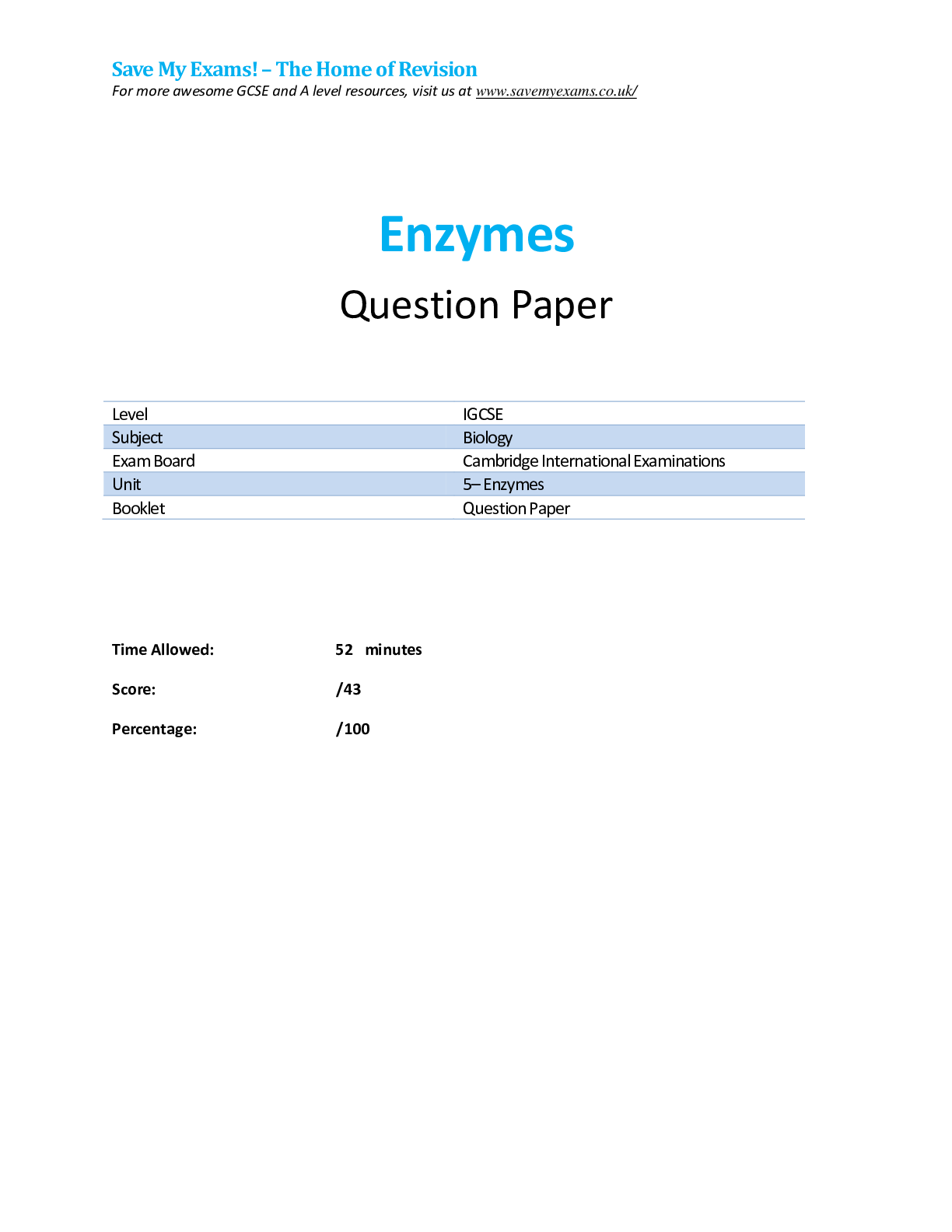 Preview image for Enzymes