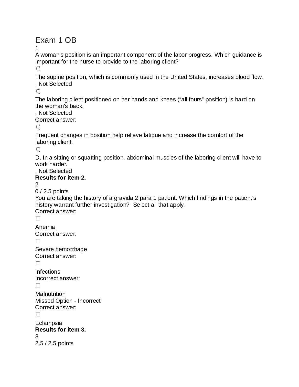 Preview image for Nursing questions rated A+