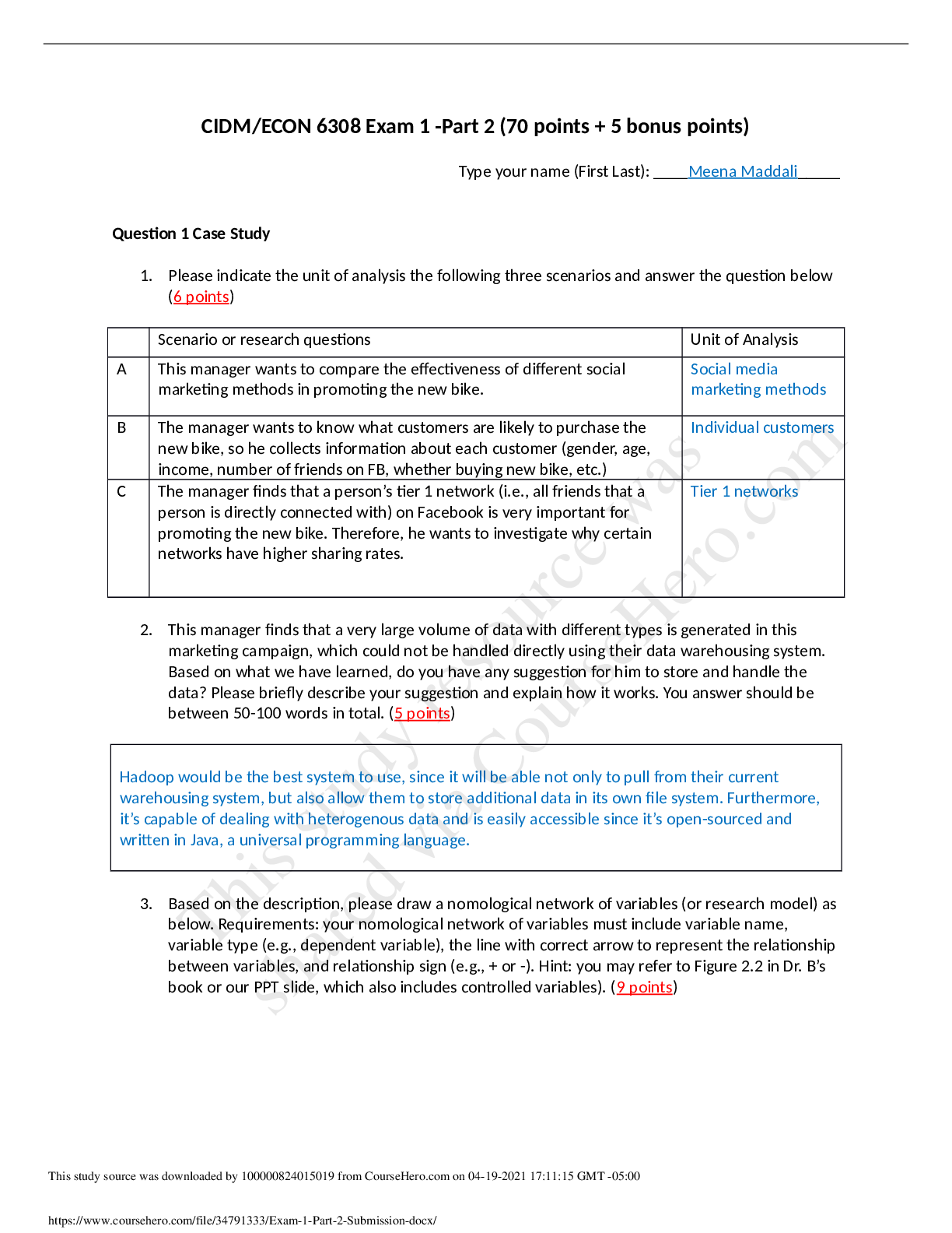 Preview image for Exam 1 Part 2 Submission[economics]gradedA+