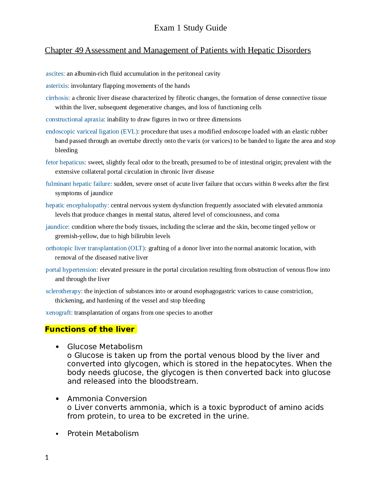 Preview image for RNSG 2331 Exam 1 Study Guide