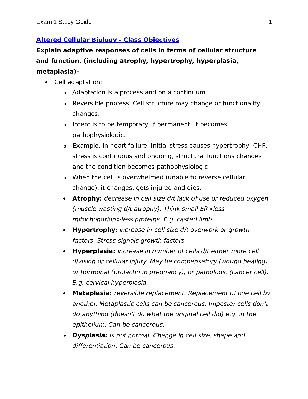 Preview image for University of Texas, ArlingtonNURS 5315Exam_1_Study_Guide_Objectives.