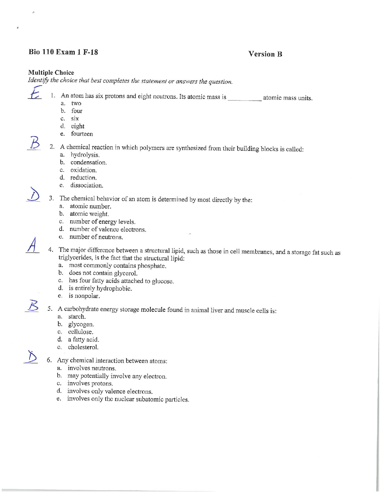 Preview image for ATHABASCA UNIVERSITY BIOL 235 MIDTERM EXAM 1 VERSION B