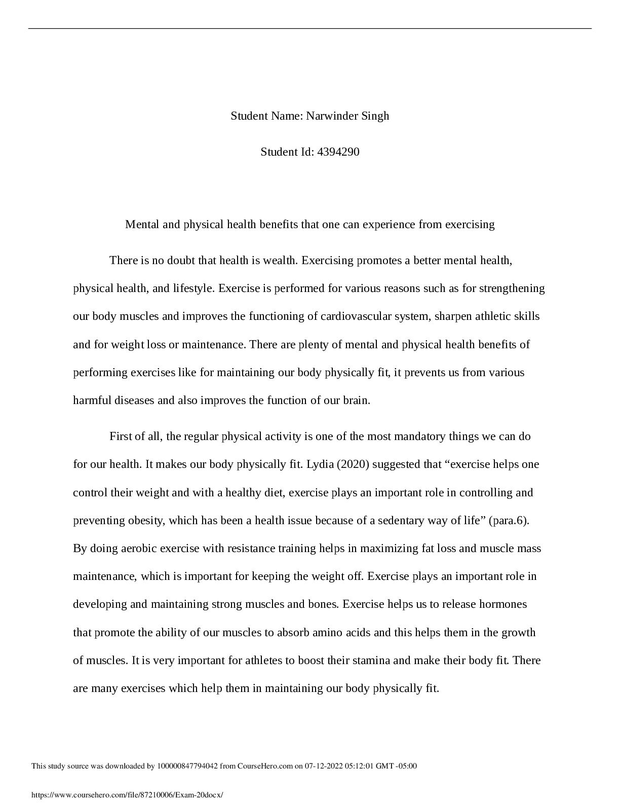 Preview image for EXAM_NURS||MENTAL AND PHYSICAL HEALTH||RATED 100% AND VERIFIED