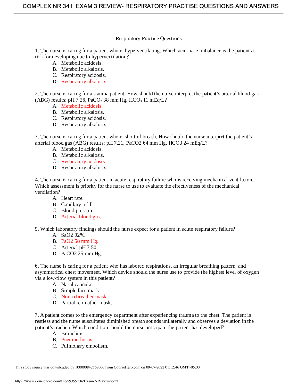 Preview image for NURS612 Key Points to Review EXAM 2 Latest Summer 2022 With complete solution