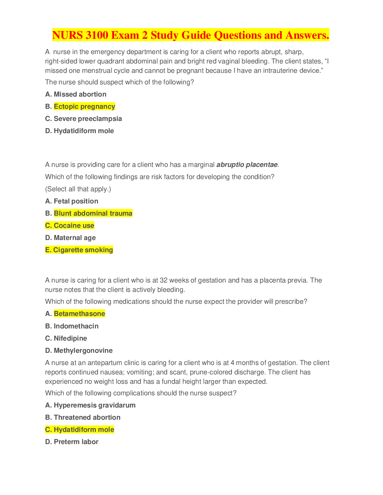 Preview image for NU 518 Exam 2 Study Guide