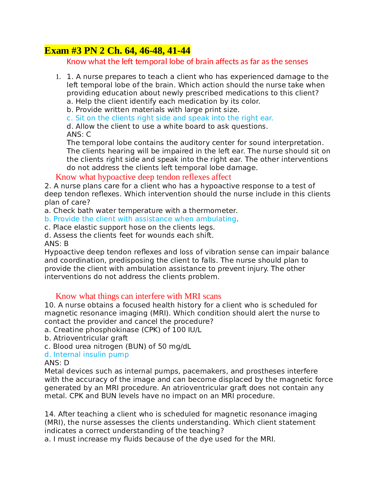 Preview image for PN 2 Exam 3 Quiz | ALL ANSWERS CORRECT -Rasmussen College