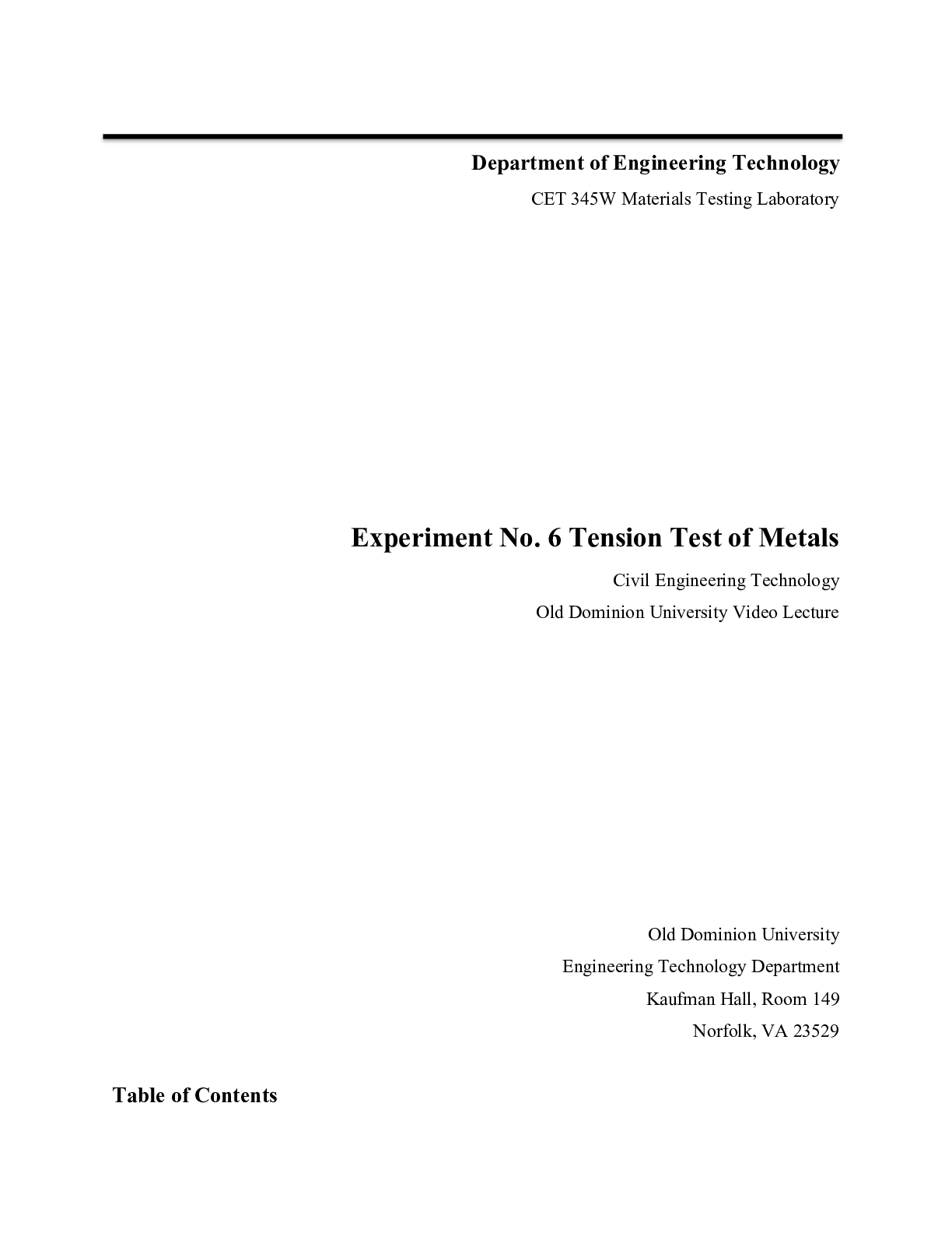 Preview image for CET 345W Materials Testing Laboratory