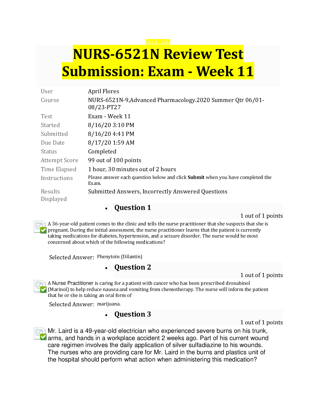 Preview image for BUSI 3004 Week 3 Midterm Exam, latest fall 2020, Attempt Score 44 out of 50 points .
