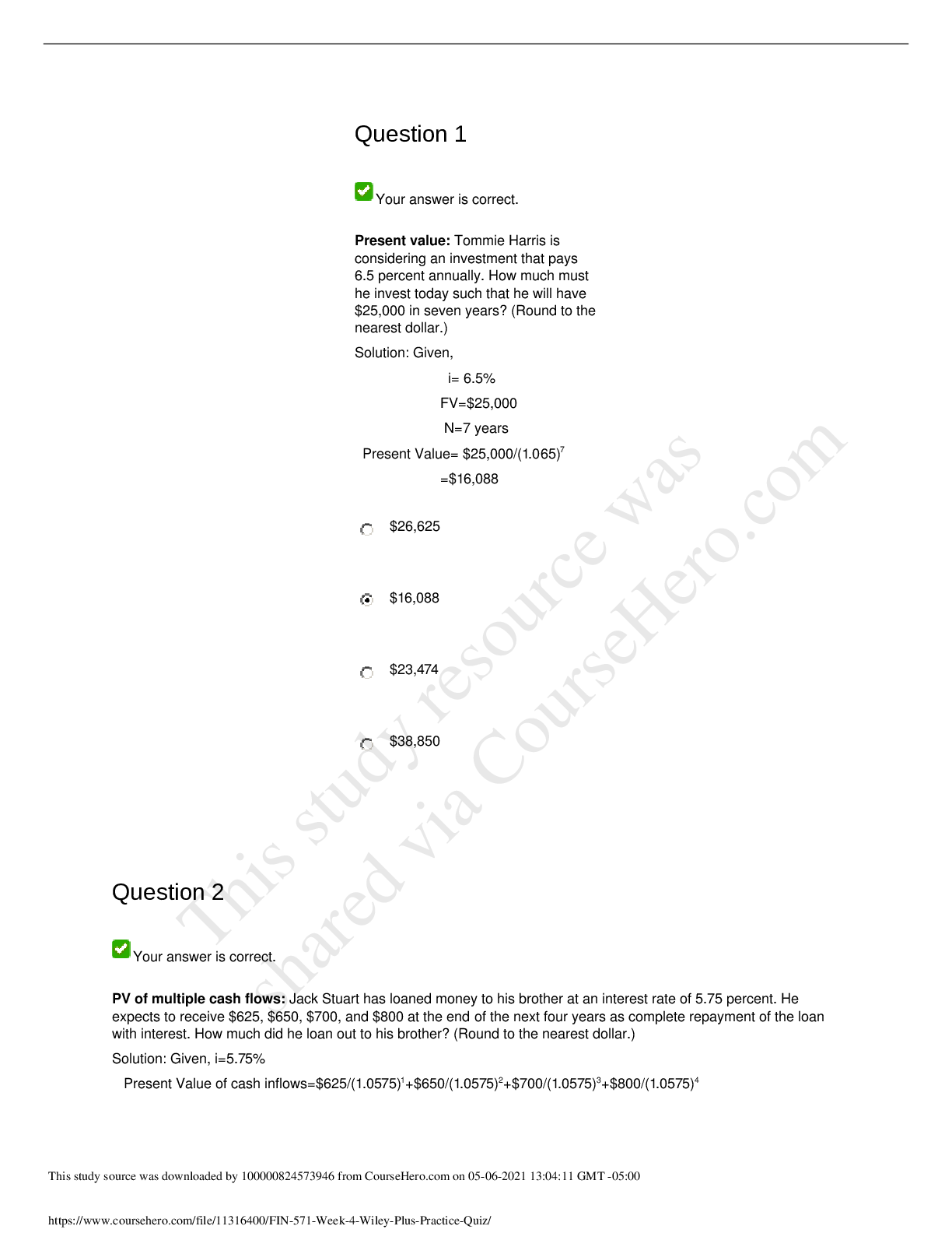 Preview image for FIN 571 WEEK 4