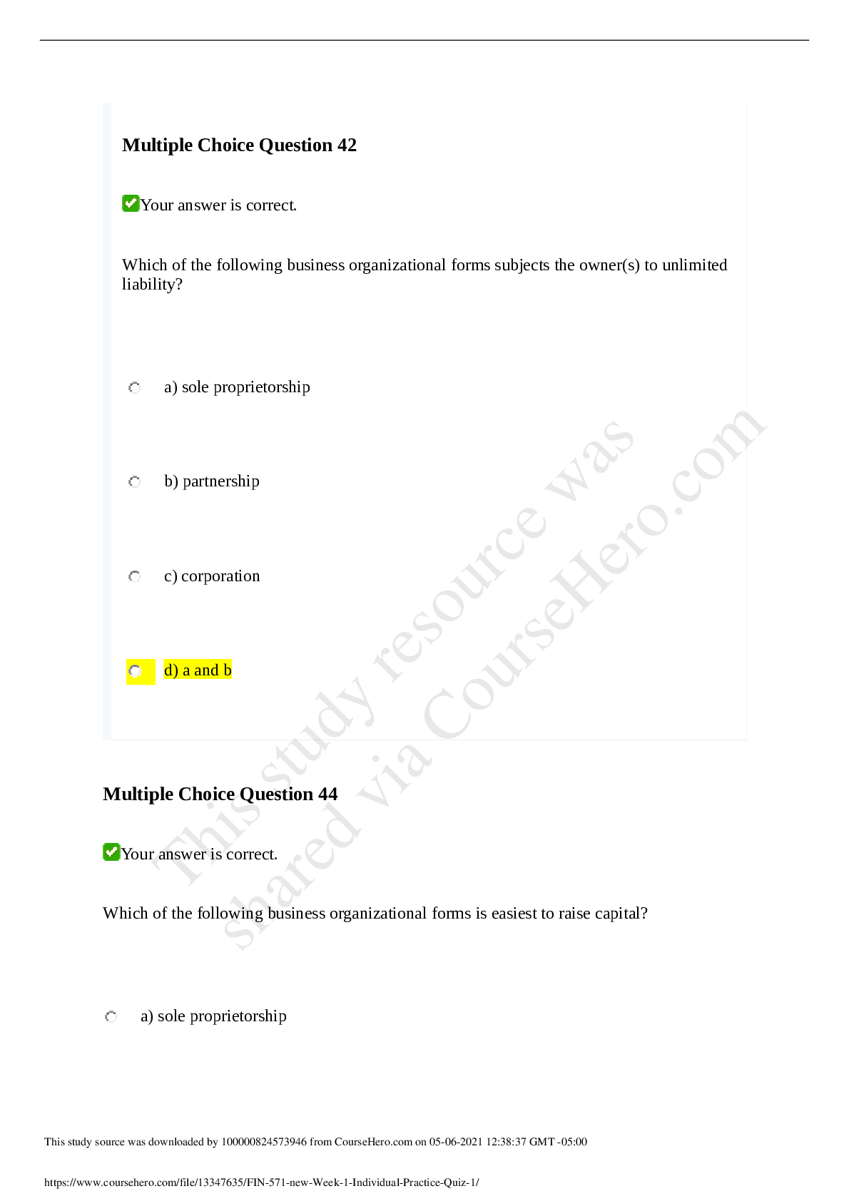 Preview image for FIN 571 NEW WEEK I INDIVIDUAL PRACTICE