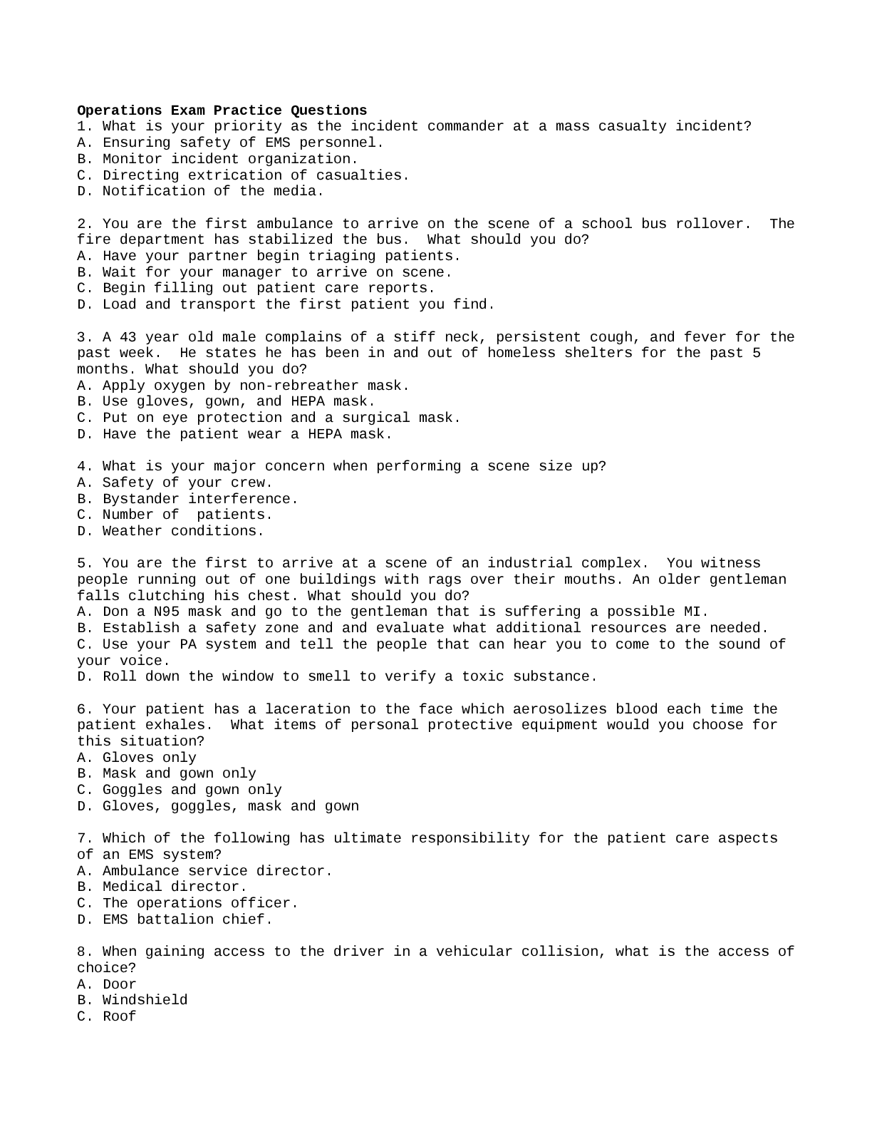 Preview image for FISDAP_Operations_Questions_with_Answers