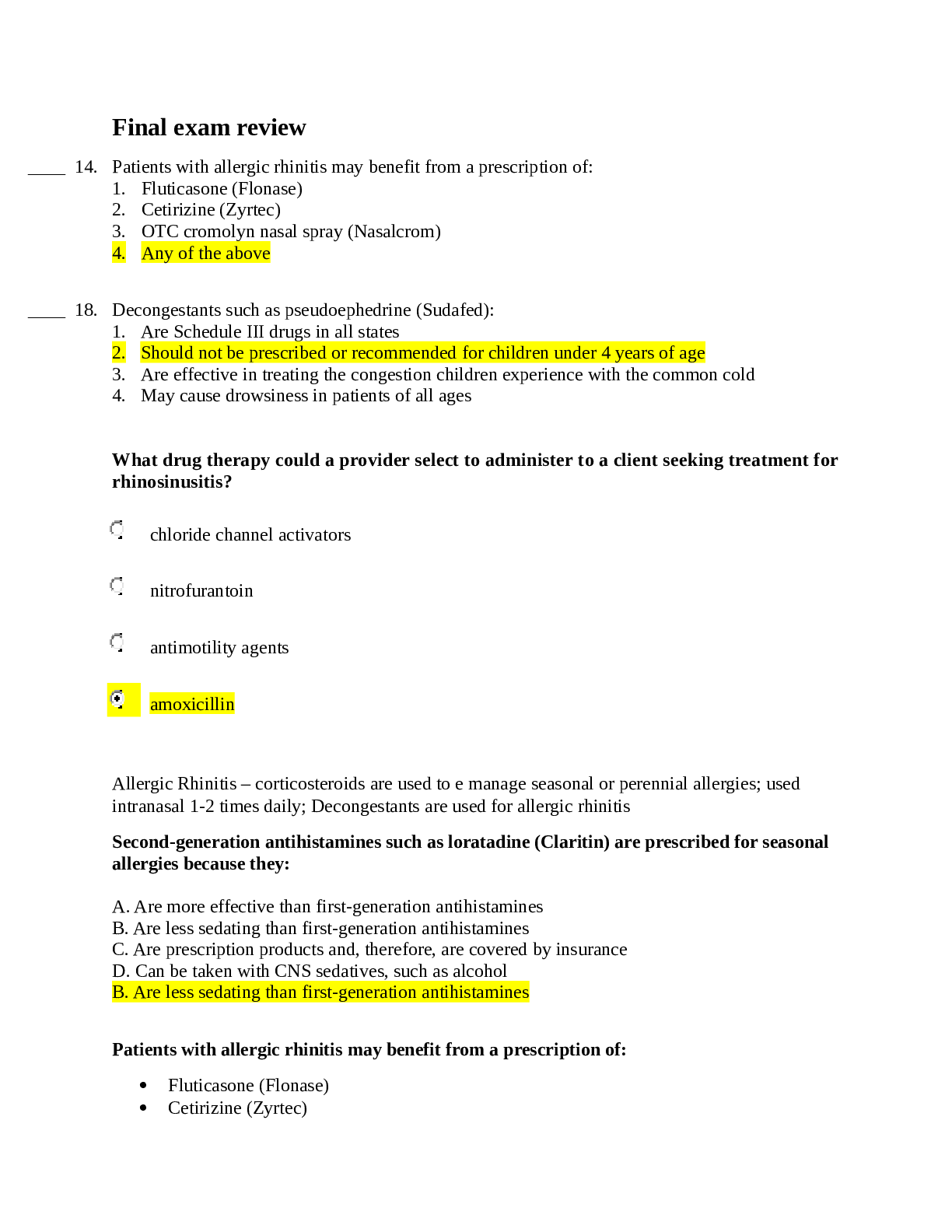Preview image for NSG6005 Final exam review