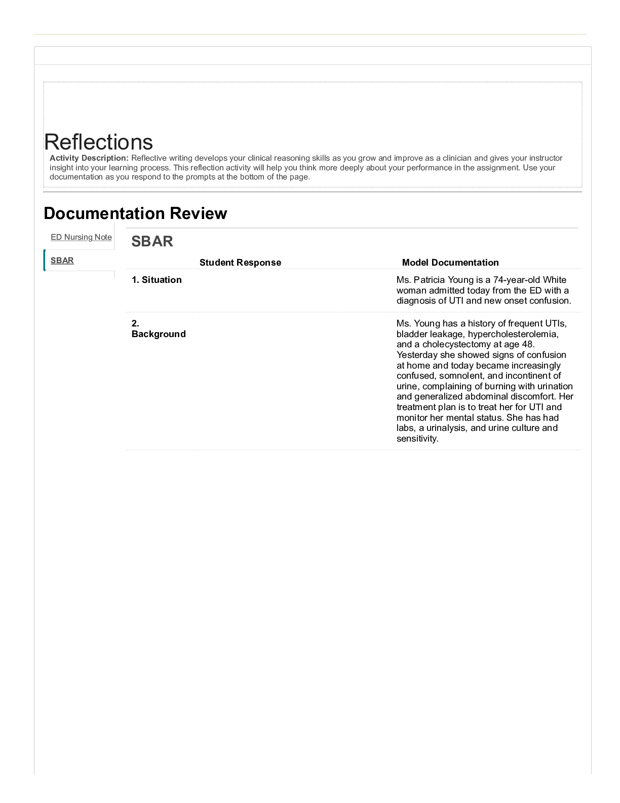 Preview image for Focused Exam Infection SBAR Shadow Health