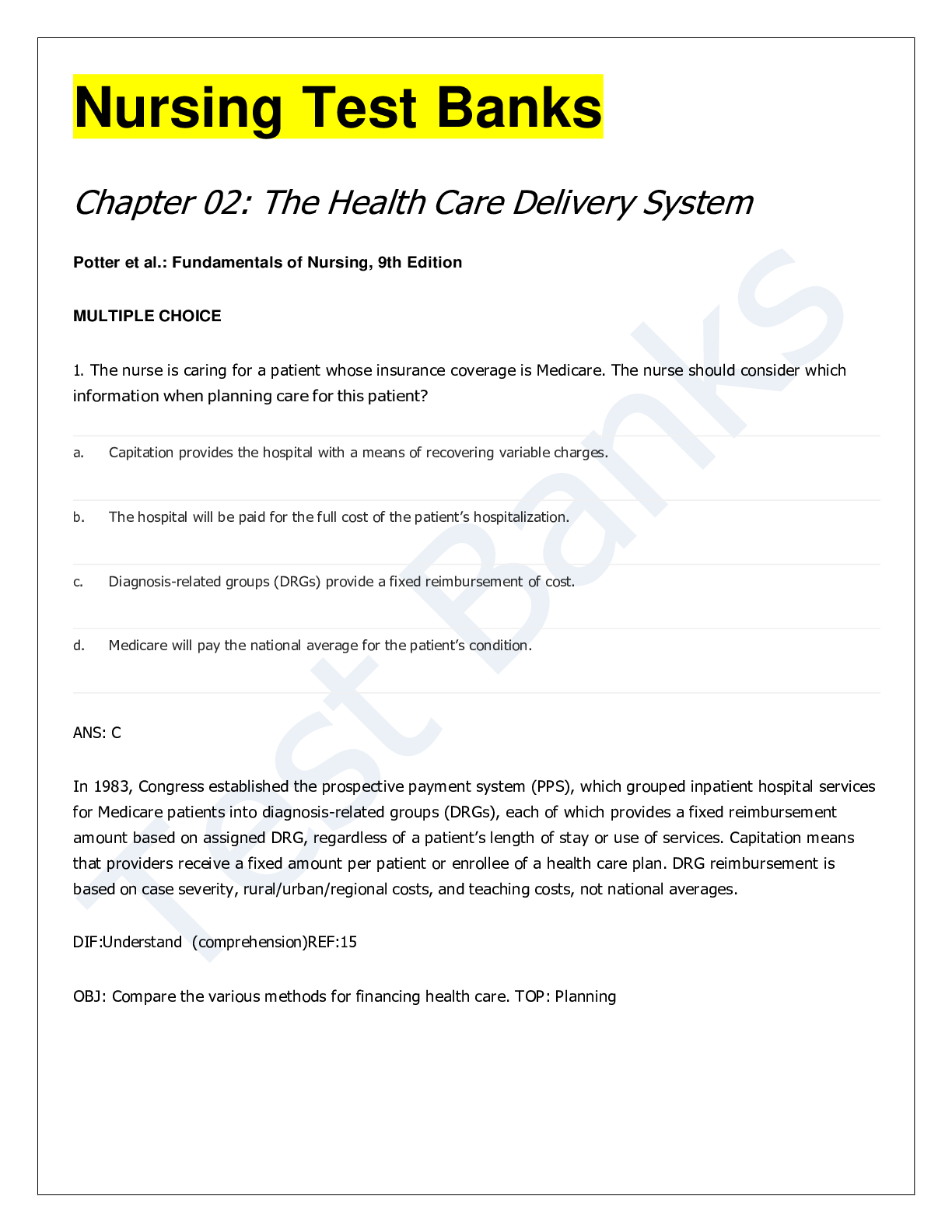 Preview image for Nursing Test Banks 2022