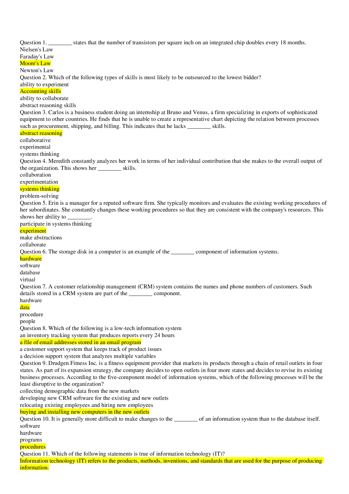 Preview of GBA 327 Test 1 Solved