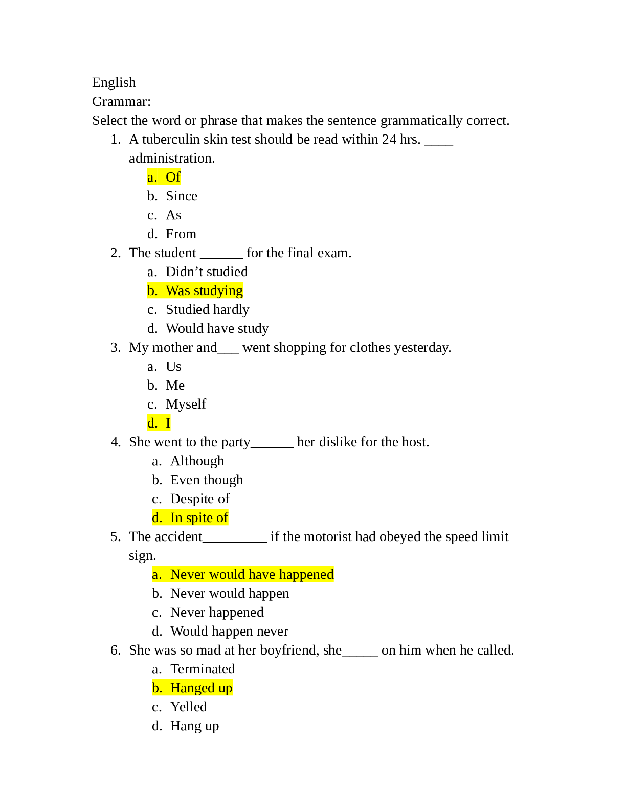 Preview image for G & V - HESi - FINAL Grammer Vocab.